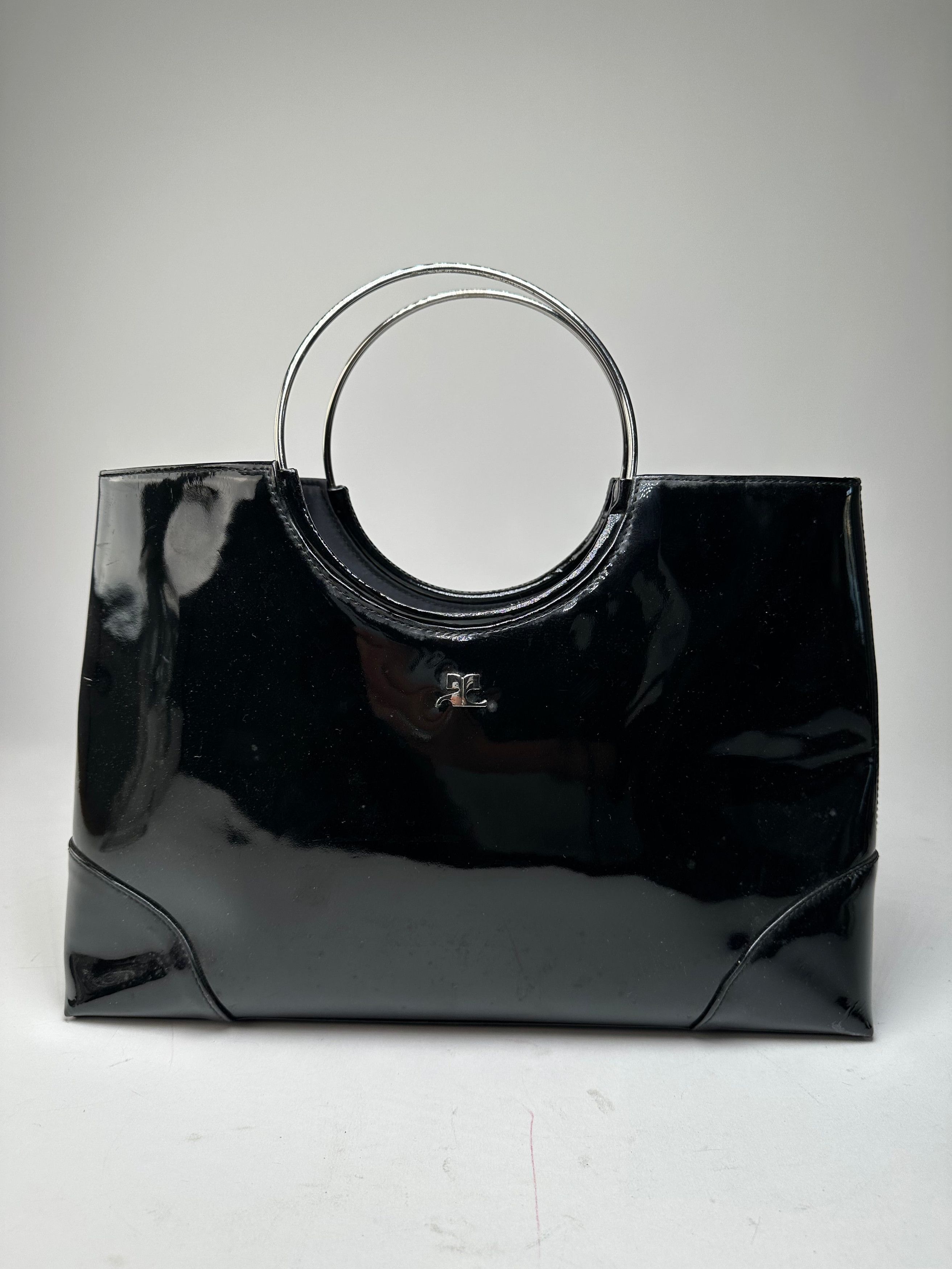 Courreges Vintage Courrèges Paris Patent Leather Tote Bag Black Size ONE SIZE - 6 Thumbnail