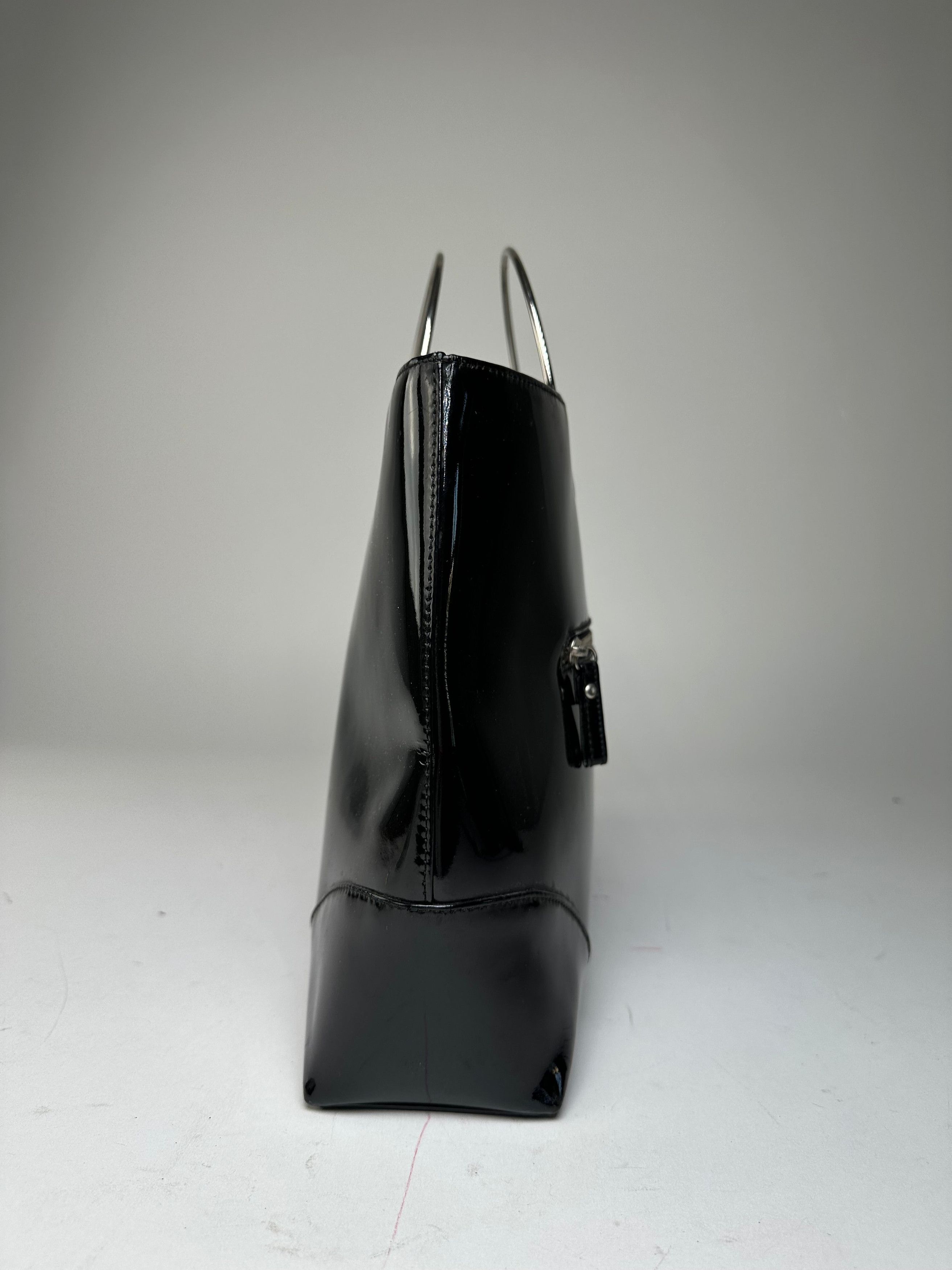 Courreges Vintage Courrèges Paris Patent Leather Tote Bag Black Size ONE SIZE - 7 Thumbnail