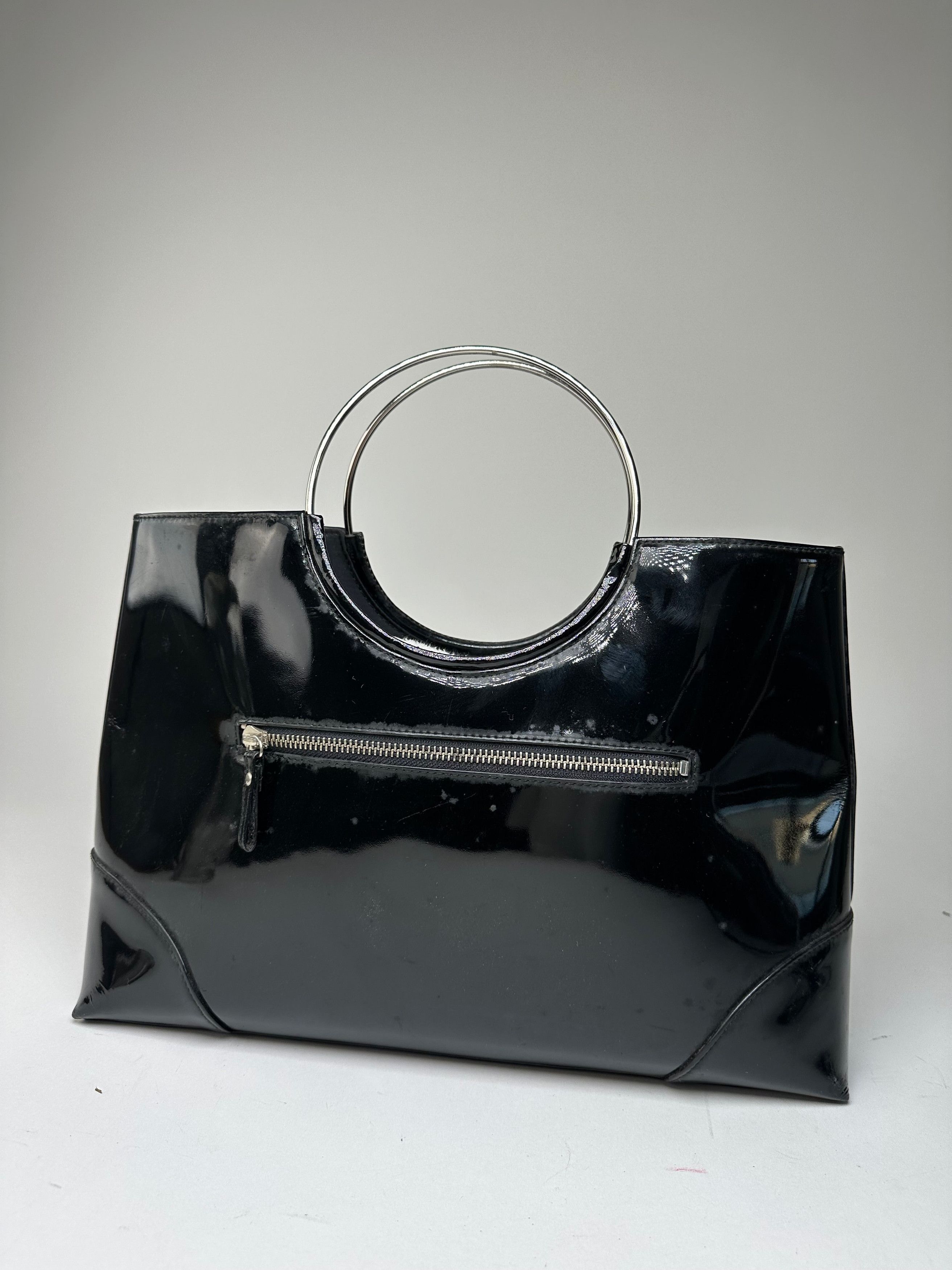 Courreges Vintage Courrèges Paris Patent Leather Tote Bag Black Size ONE SIZE - 2 Thumbnail