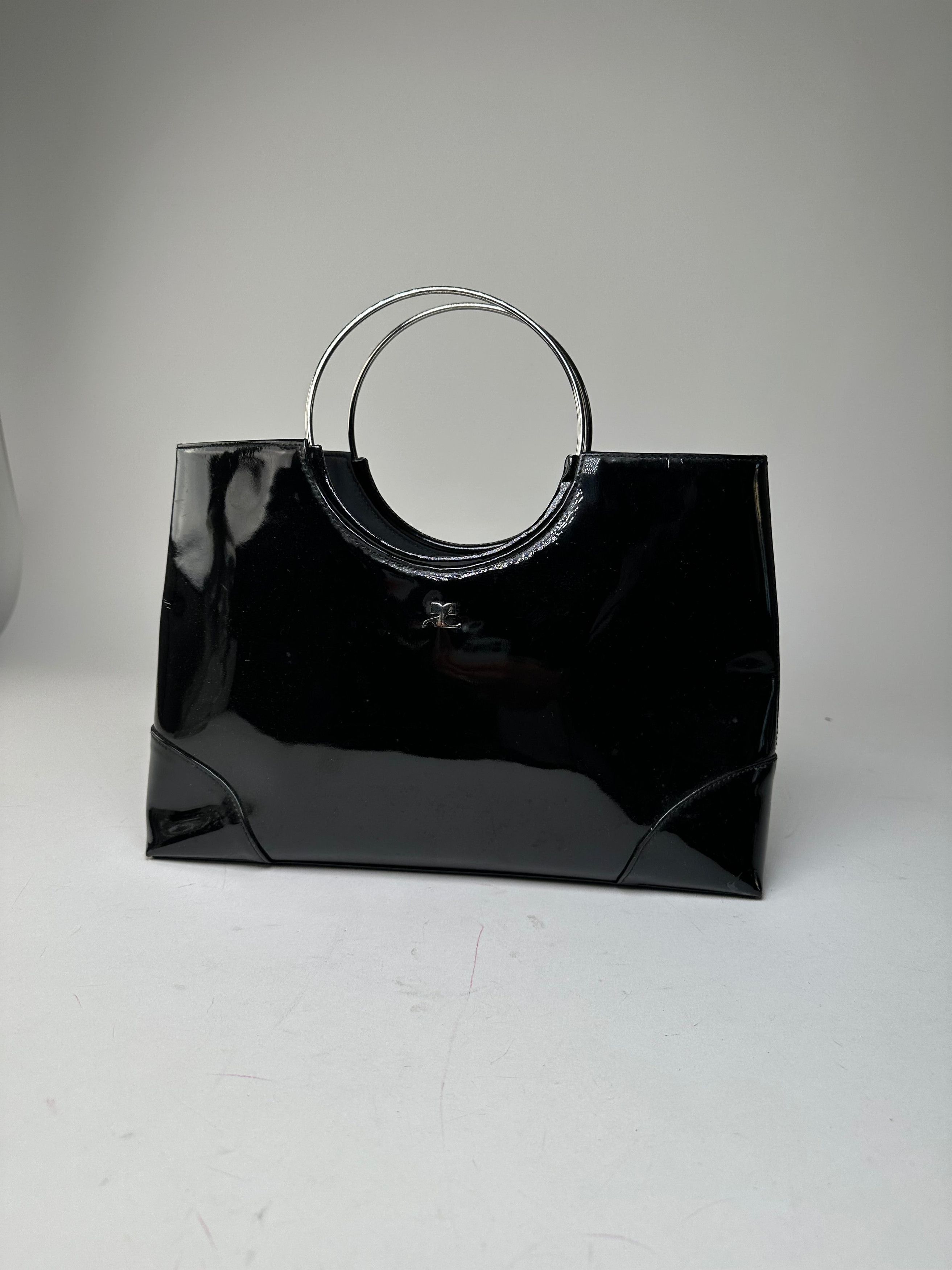 Courreges Vintage Courrèges Paris Patent Leather Tote Bag Black Size ONE SIZE - 13 Thumbnail