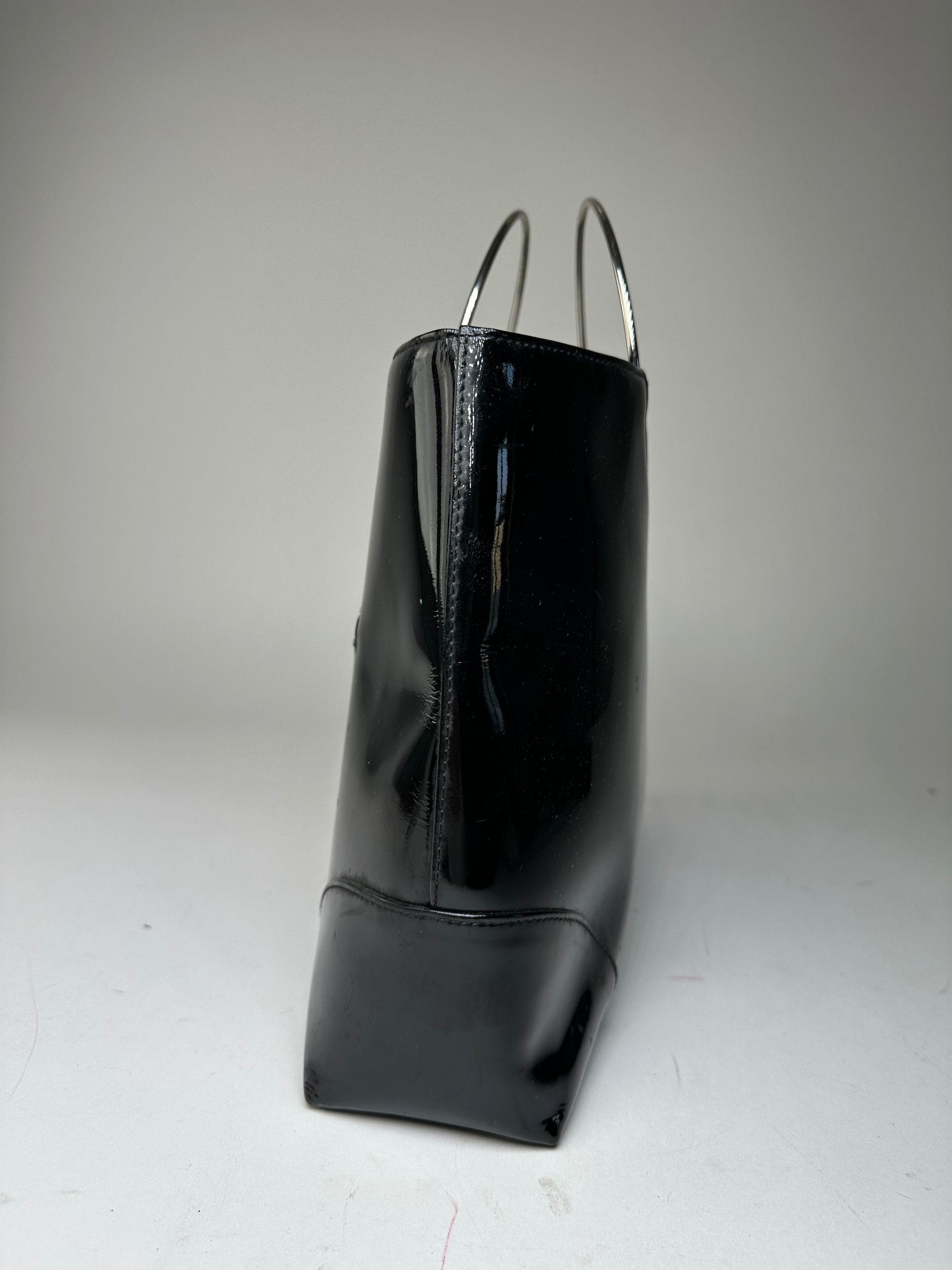 Courreges Vintage Courrèges Paris Patent Leather Tote Bag Black Size ONE SIZE - 9 Thumbnail