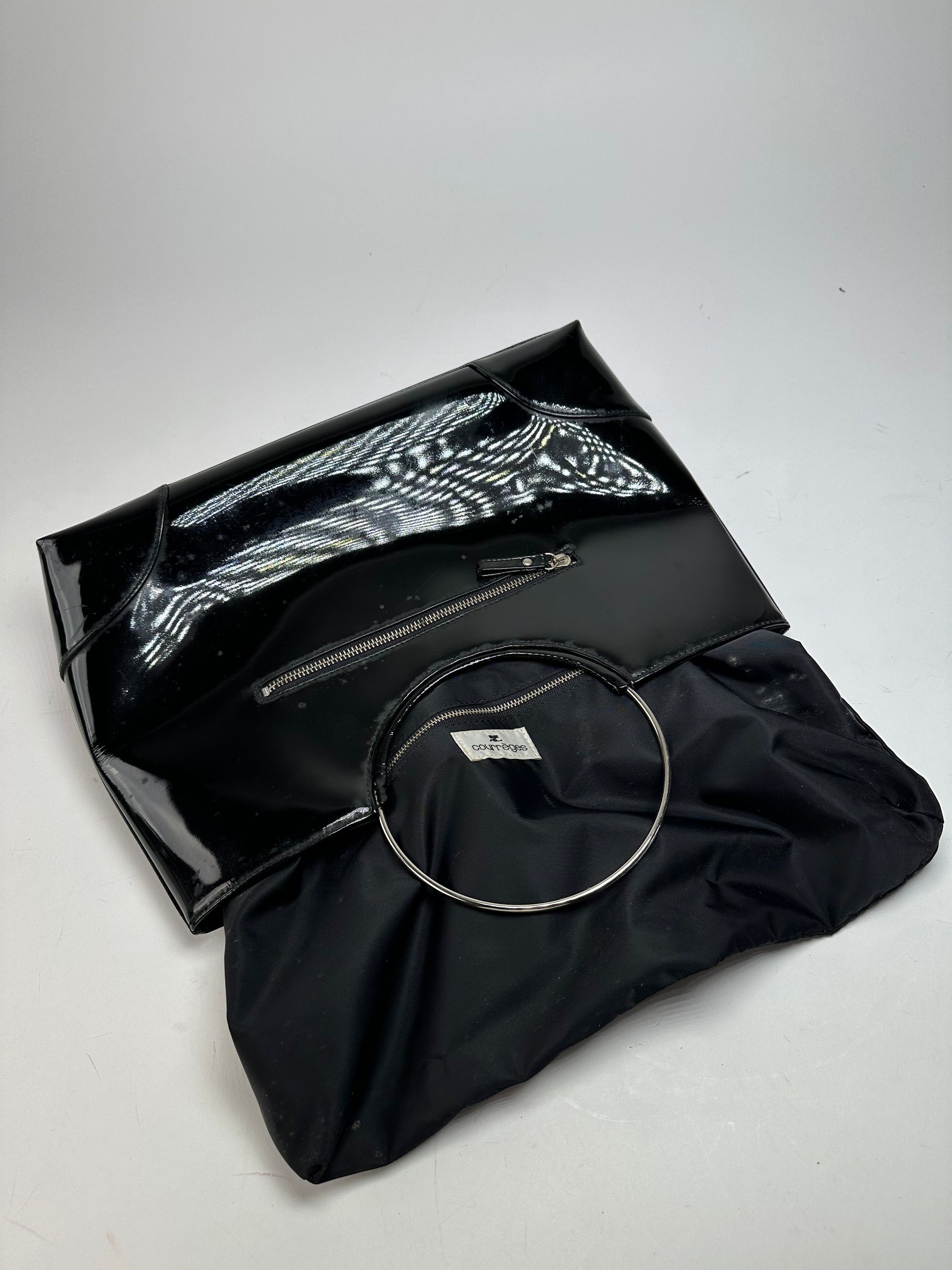 Courreges Vintage Courrèges Paris Patent Leather Tote Bag Black Size ONE SIZE - 3 Thumbnail