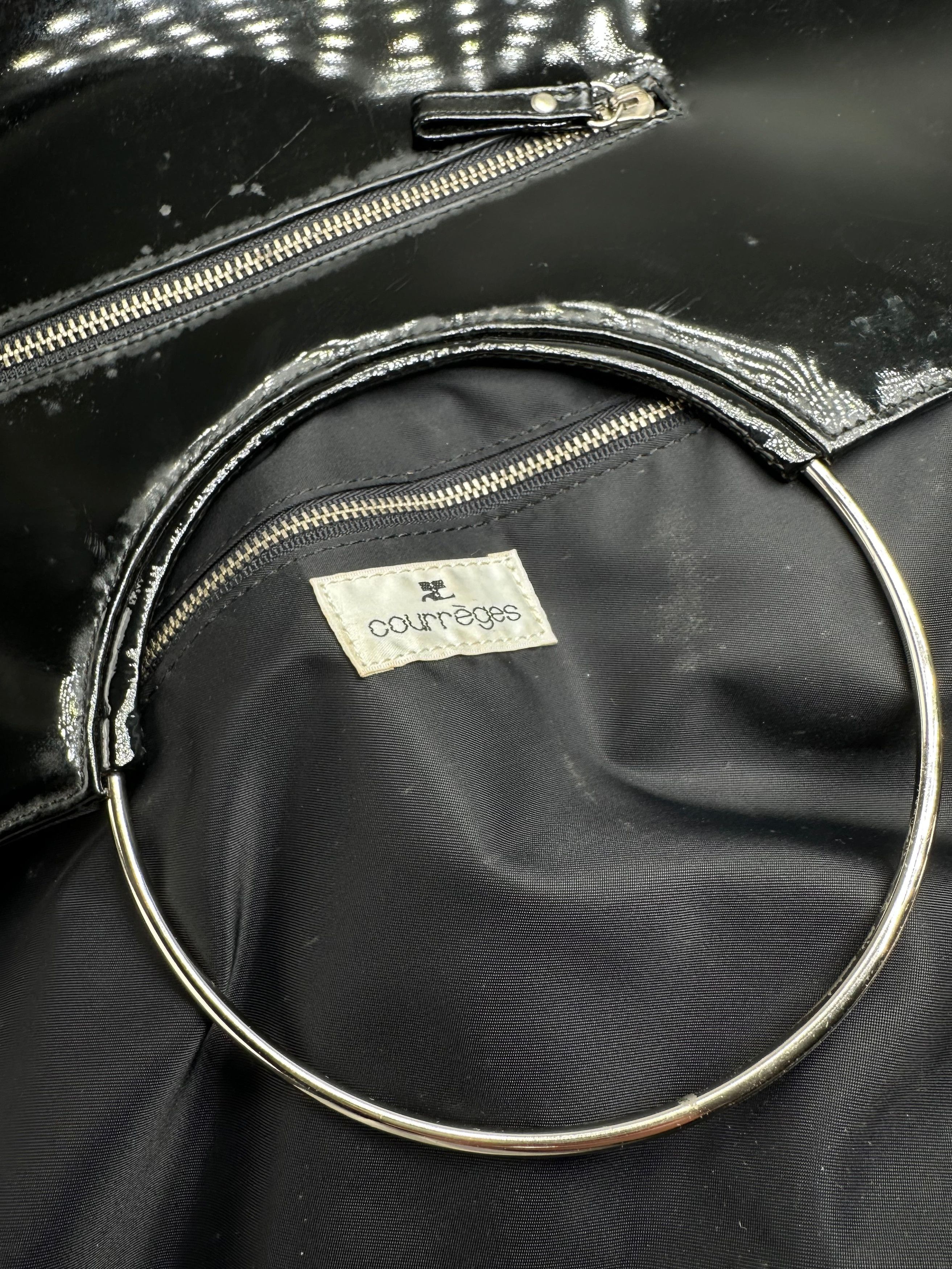 Courreges Vintage Courrèges Paris Patent Leather Tote Bag Black Size ONE SIZE - 4 Thumbnail