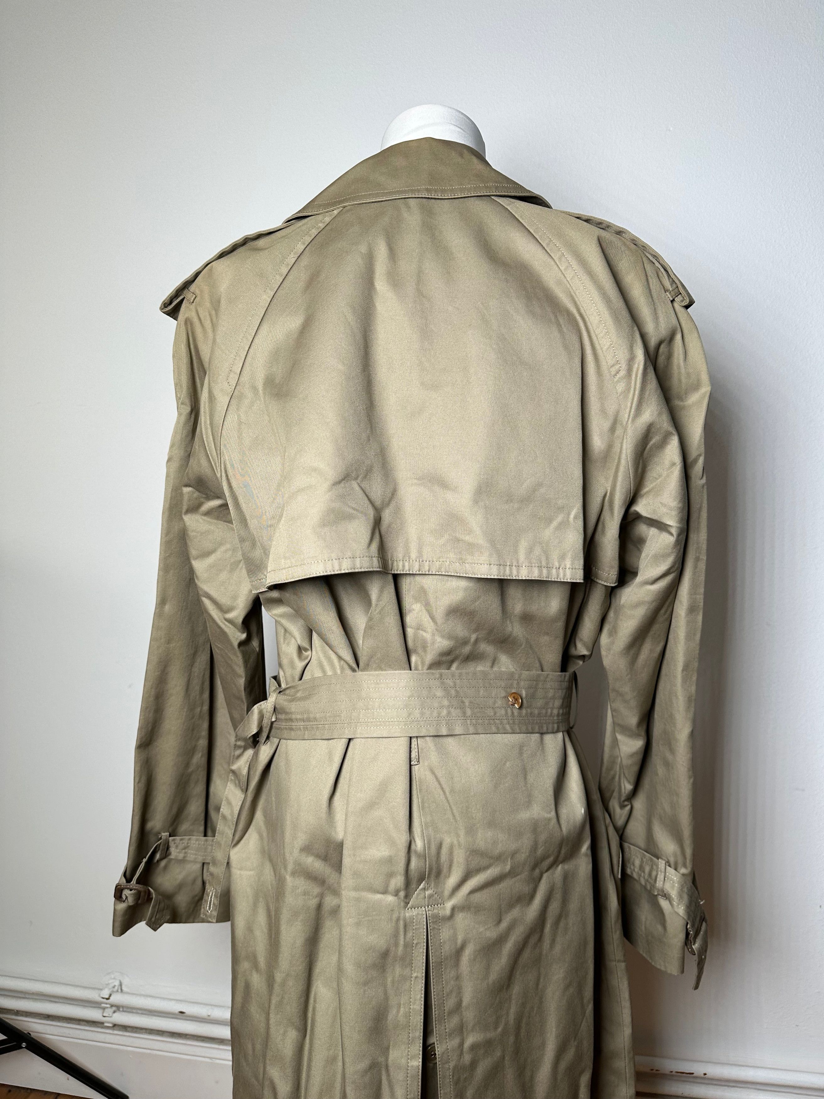 Yves Saint Laurent Vintage Trench Coat Sage Green M/L Size M / US 6-8 / IT 42-44 - 13 Thumbnail