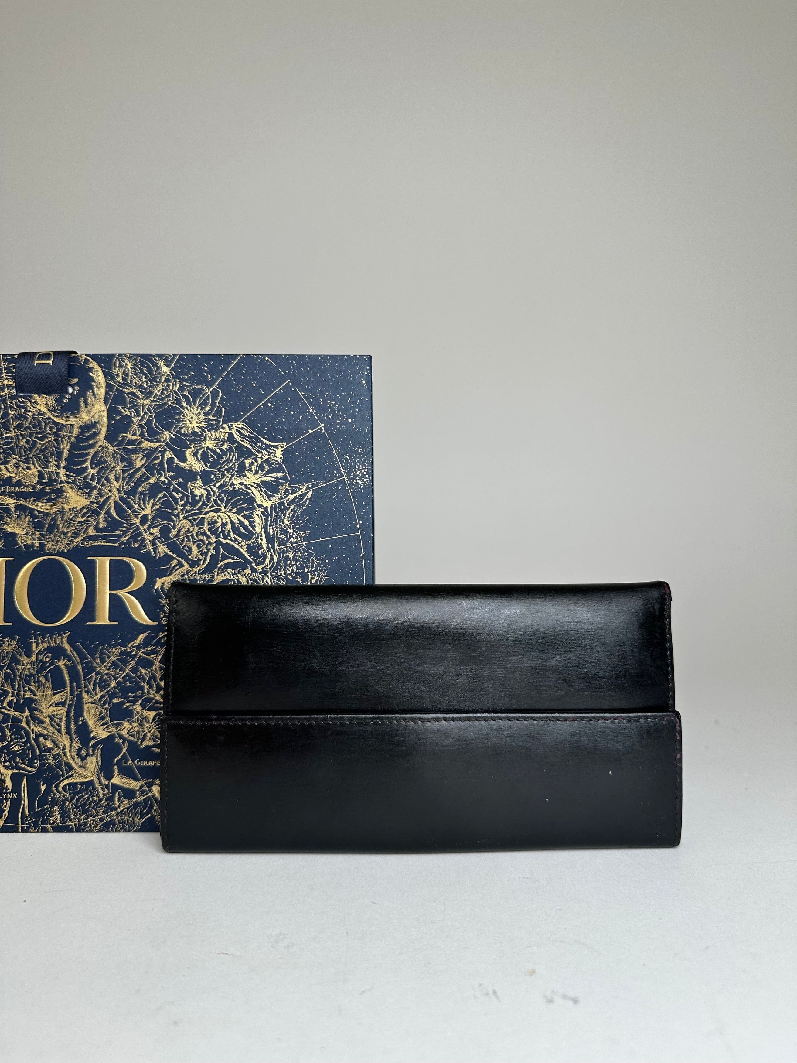 Dior Vintage Leather Flap Long Wallet Black Size ONE SIZE - 2 Thumbnail