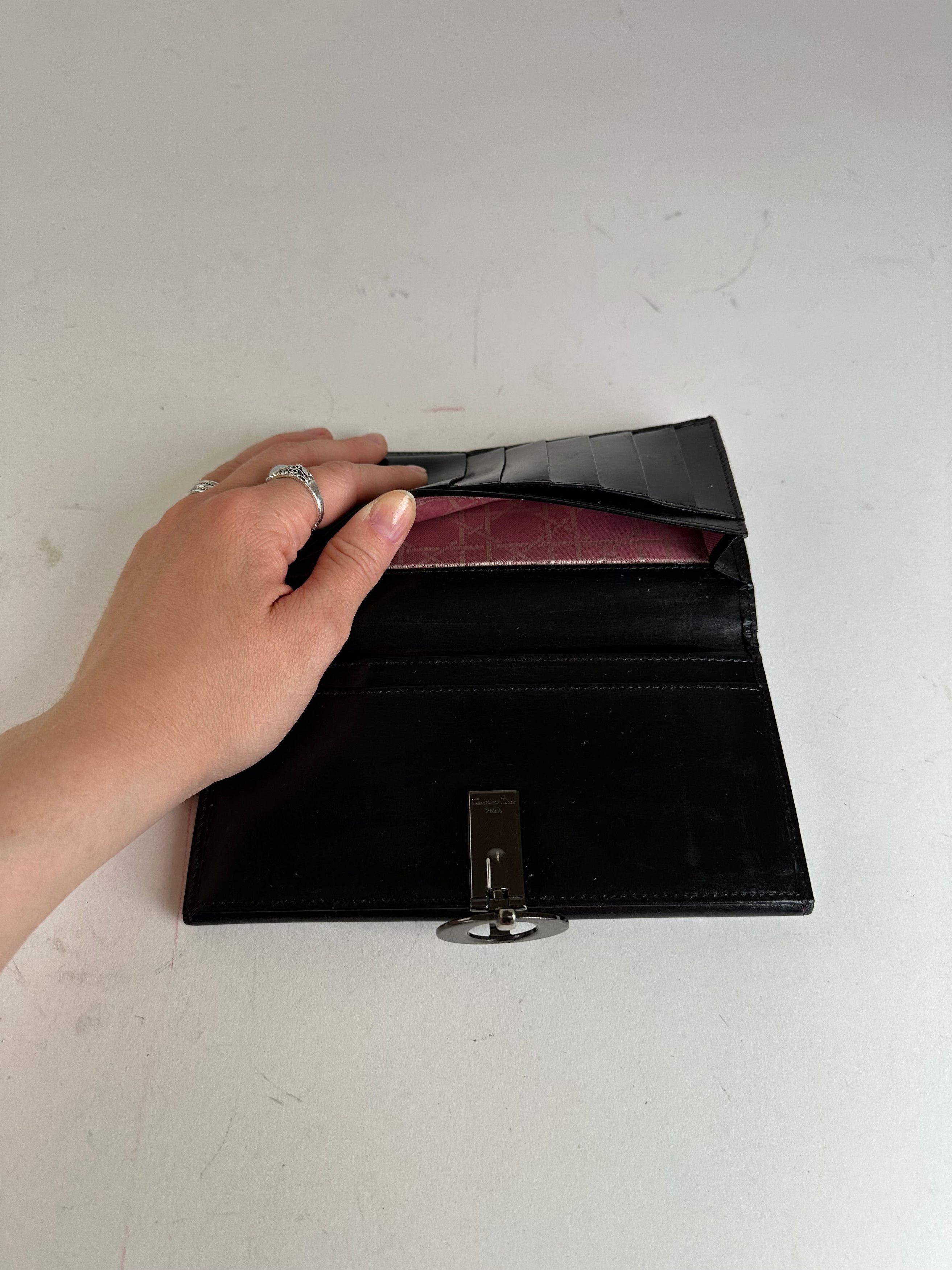 Dior Vintage Leather Flap Long Wallet Black Size ONE SIZE - 6 Thumbnail