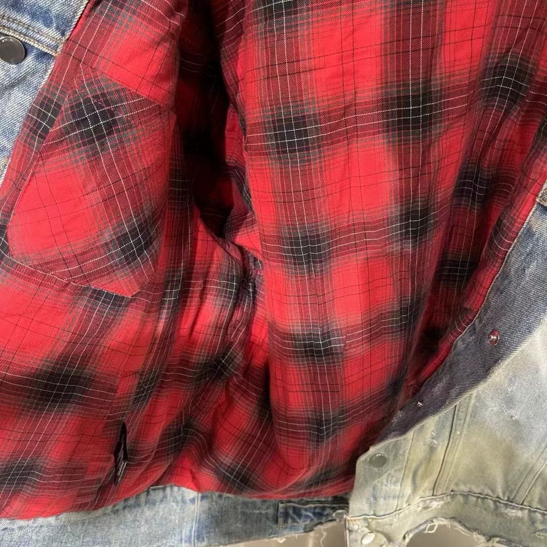 Amiri Amiri Denim Plaid Red Jacket L Women Size L / US 10 / IT 46 - 5 Thumbnail