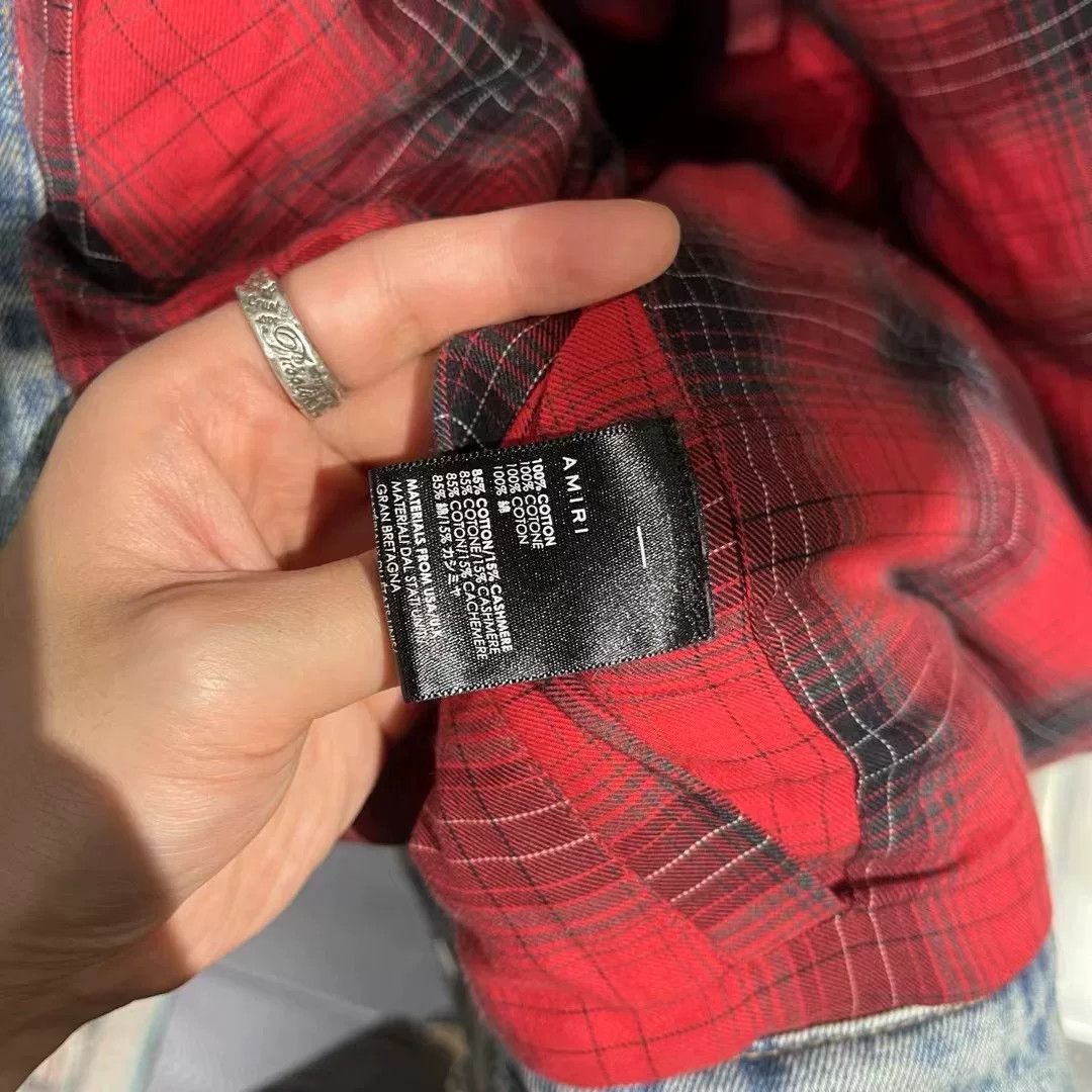Amiri Amiri Denim Plaid Red Jacket L Women Size L / US 10 / IT 46 - 6 Thumbnail