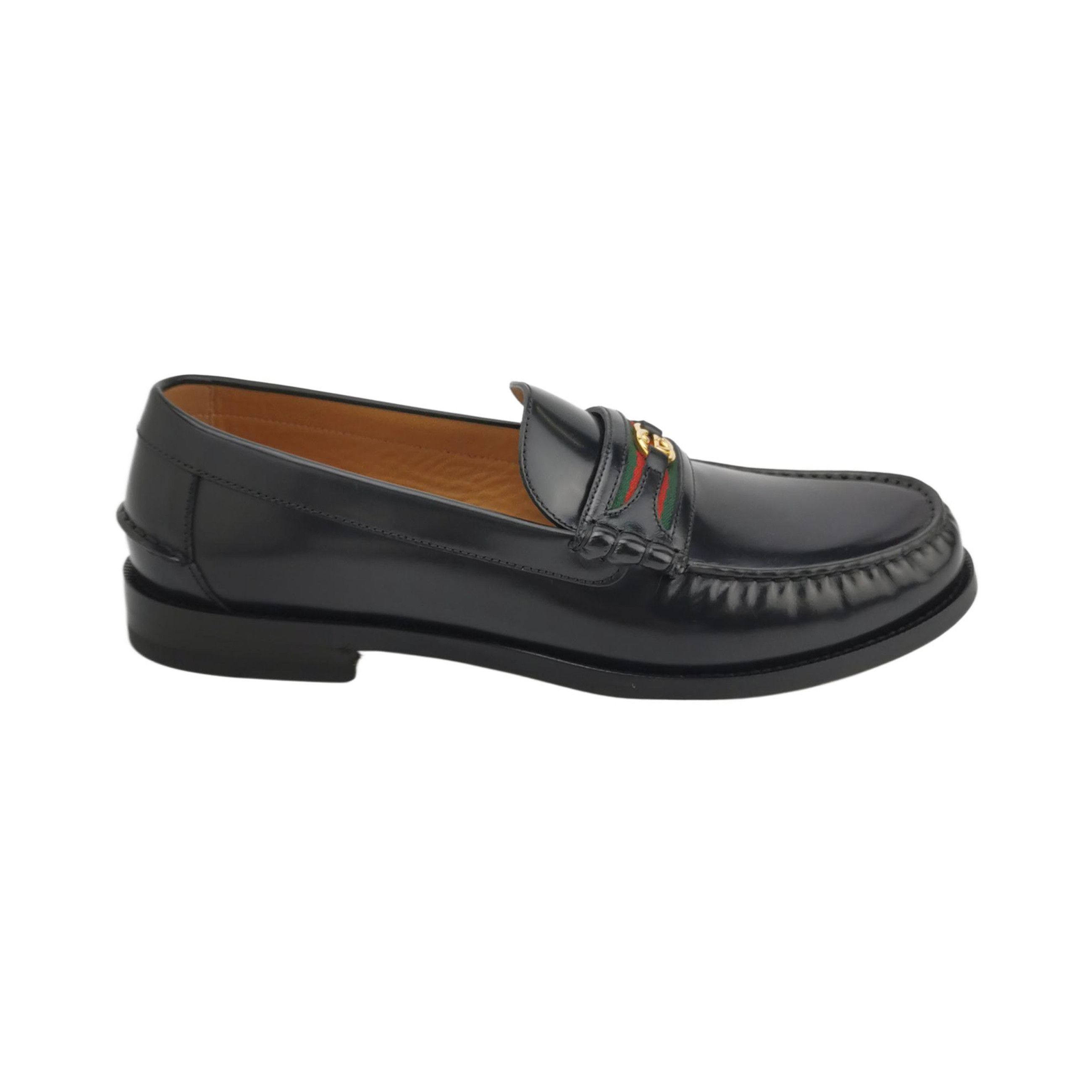 Gucci Gucci Web Stripe Leather Loafers 45.5 Size US 12 / EU 45 - 2 Thumbnail