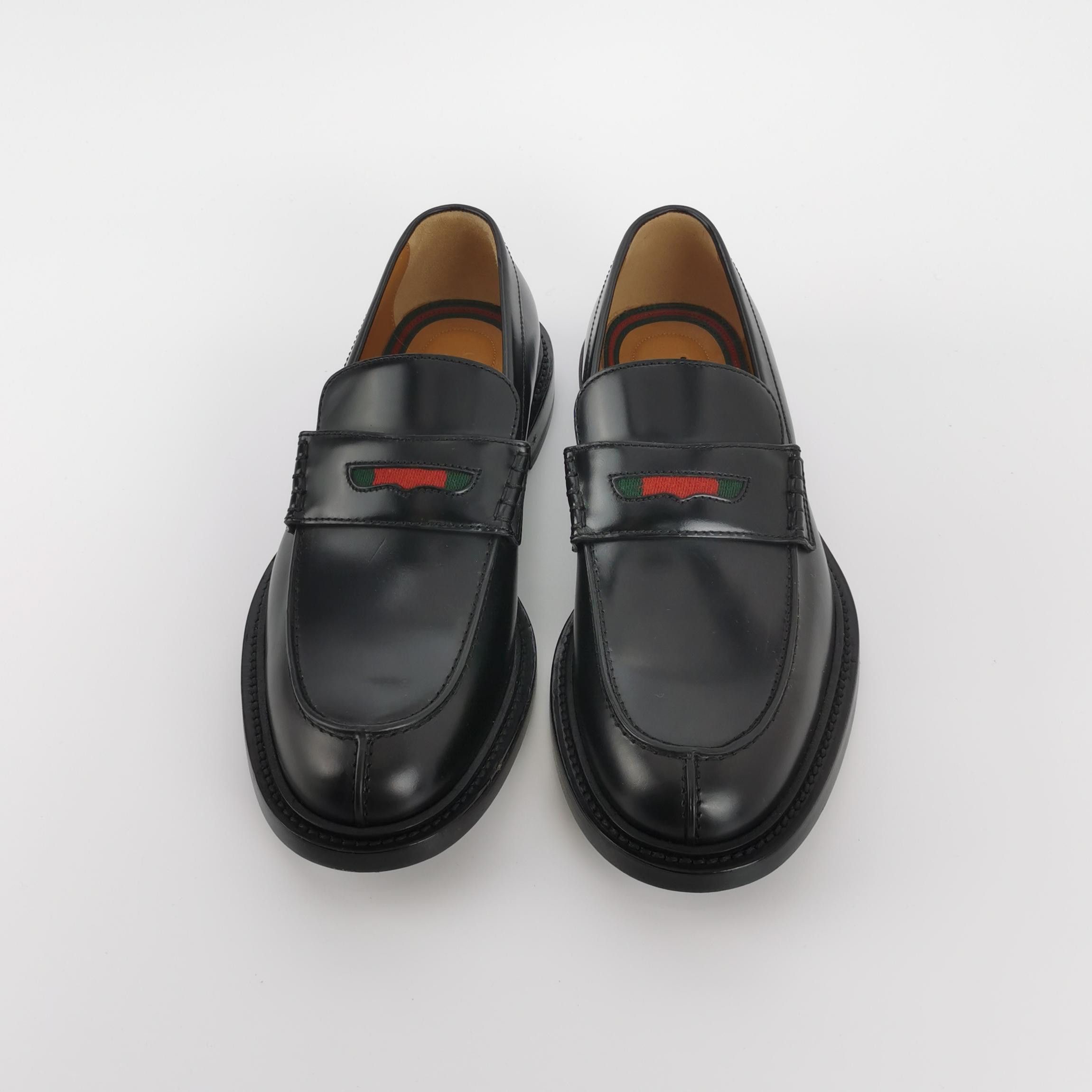 Gucci Gucci Web Stripe Leather Loafers Size 41 Size US 8 / EU 41 - 4 Thumbnail