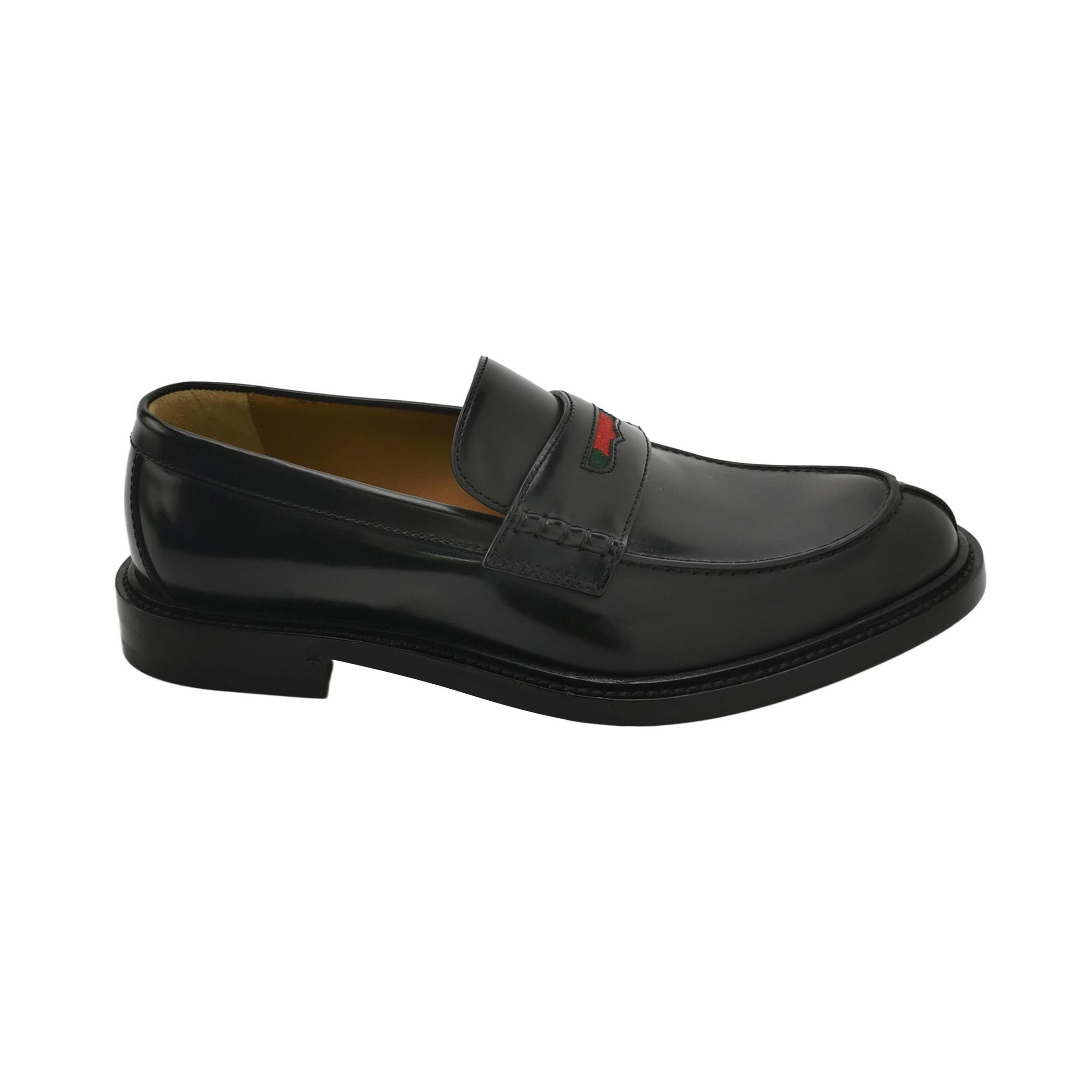 Gucci Gucci Web Stripe Leather Loafers Size 41 Size US 8 / EU 41 - 2 Thumbnail