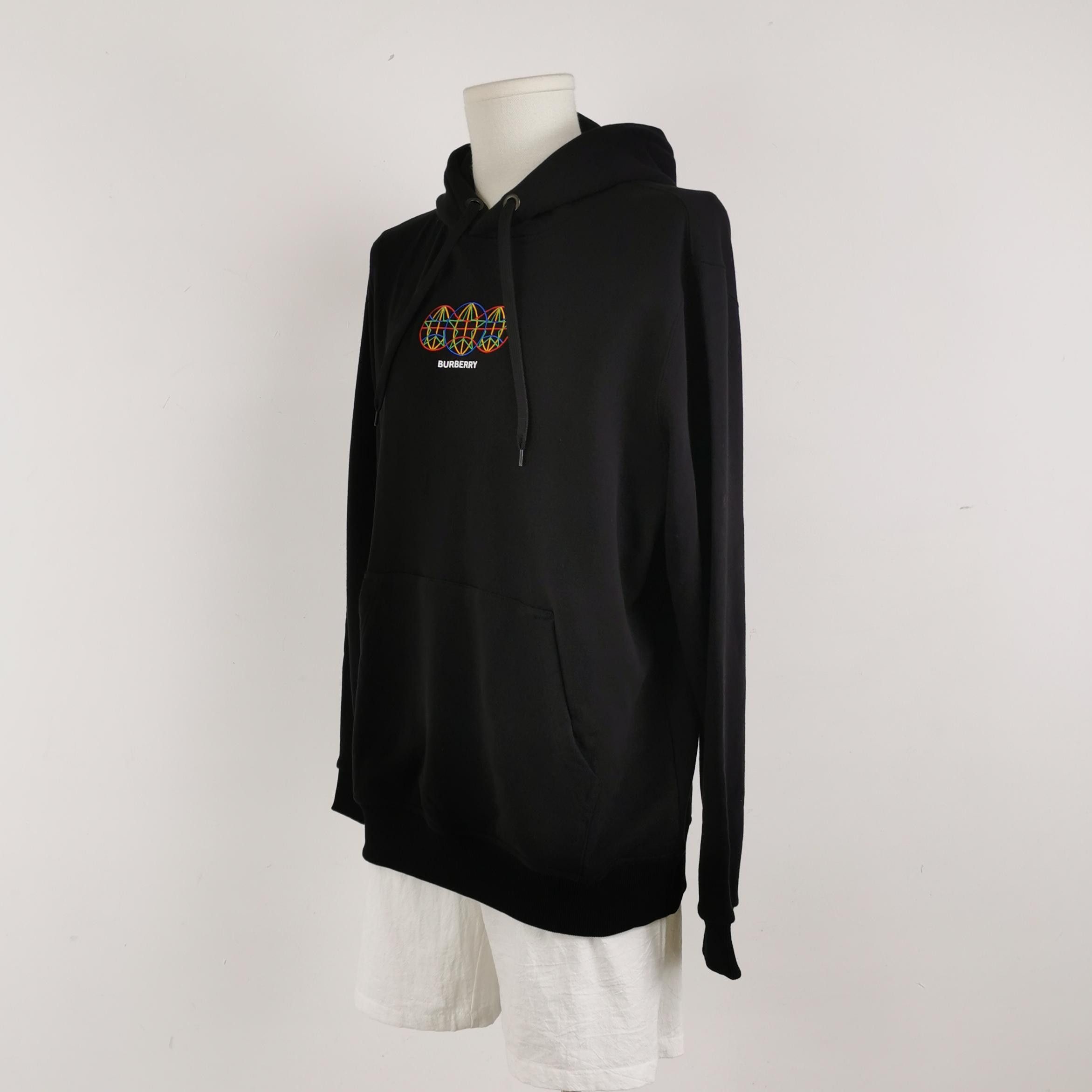 Burberry Burberry Logo Embroidery Black Hoodie Size M Size US M / EU 48-50 / 2 - 3 Thumbnail
