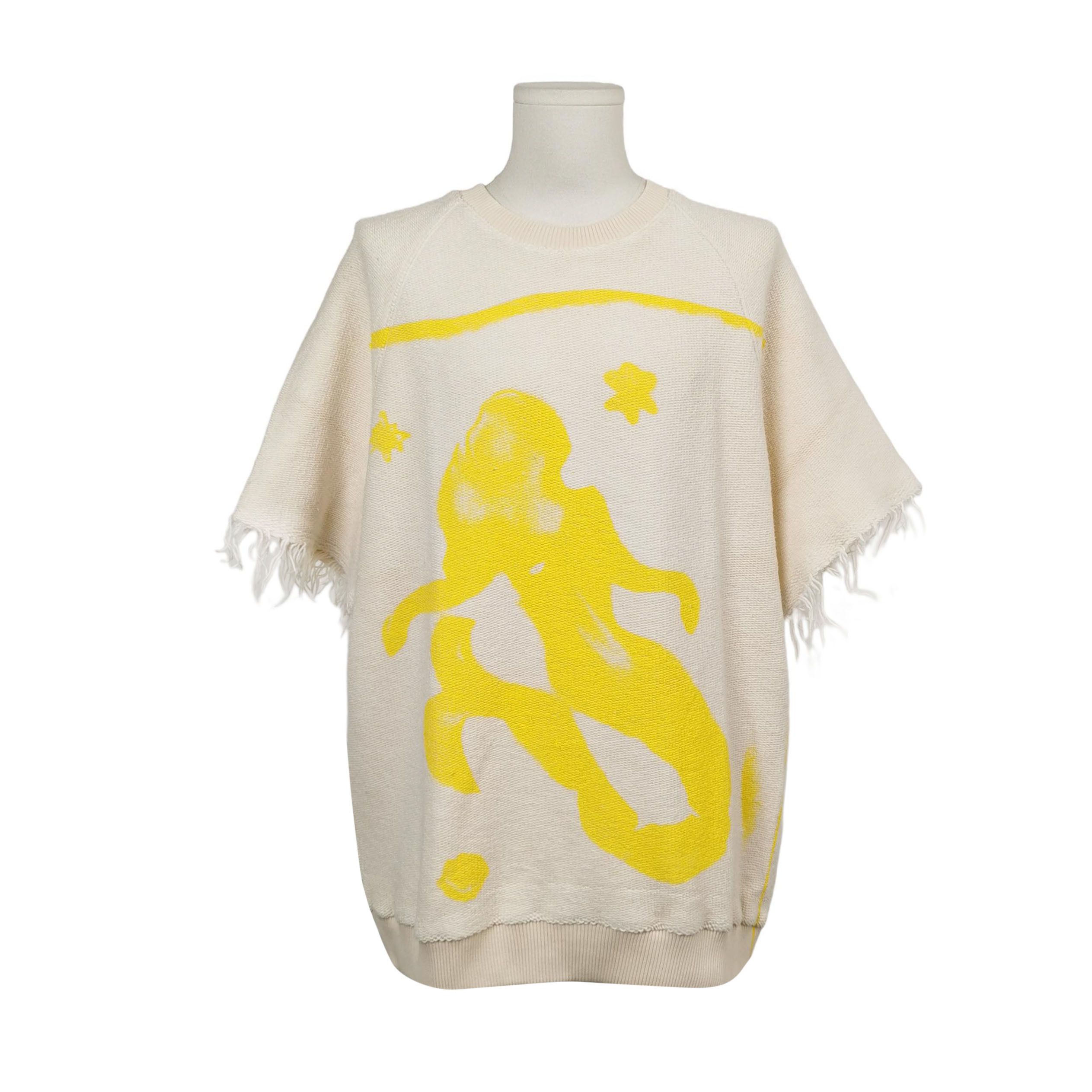 MSGM MSGM Mermaid Graphic Raw Edge Short Sleeve Sweatshirt S Size US S / EU 44-46 / 1 - 2 Thumbnail