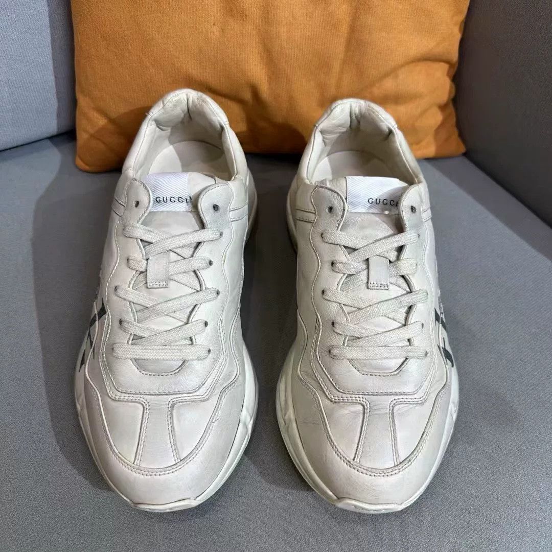 Gucci Gucci Distressed White Lowtop Sneakers 7 Men Size US 7 / EU 40 - 2 Thumbnail