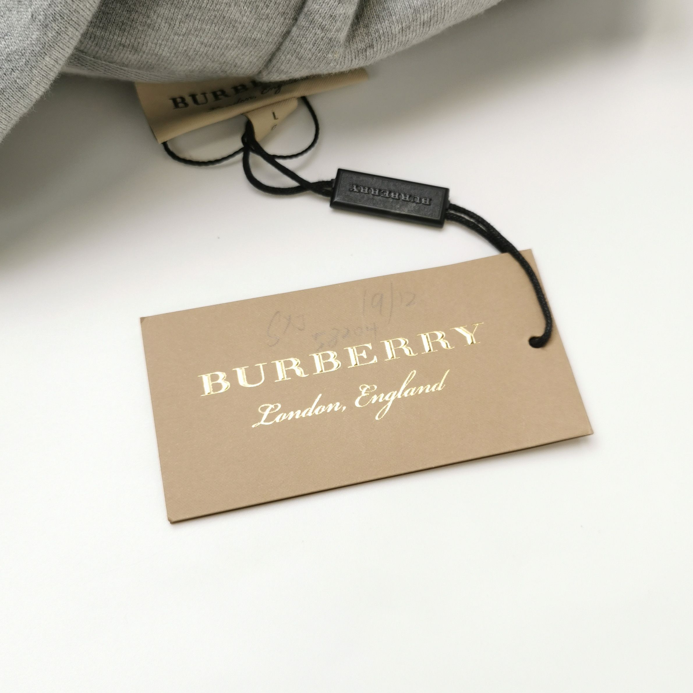 Burberry Burberry Logo Script Cotton Hoodie Gray Size L Size US L / EU 52-54 / 3 - 5 Thumbnail