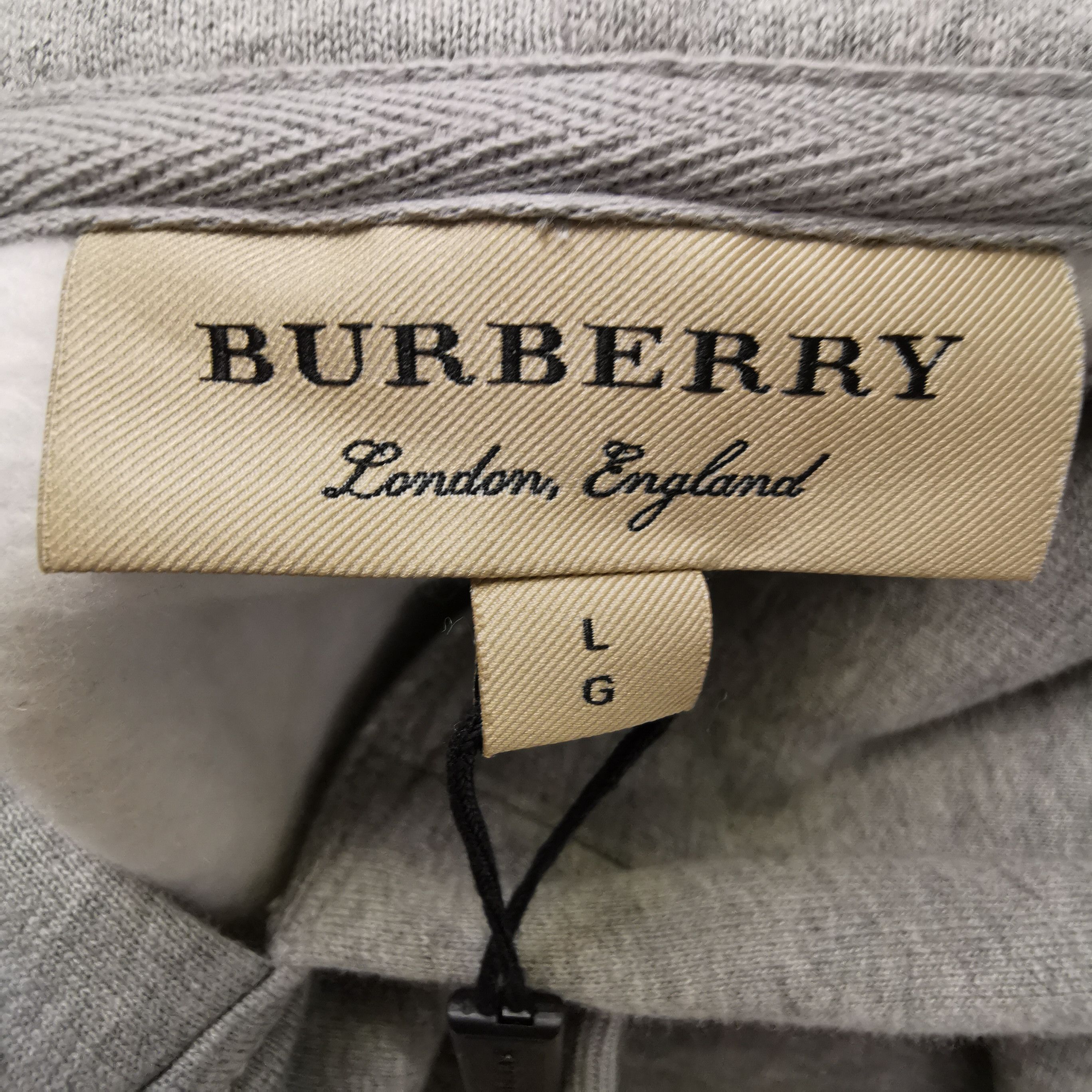 Burberry Burberry Logo Script Cotton Hoodie Gray Size L Size US L / EU 52-54 / 3 - 6 Thumbnail