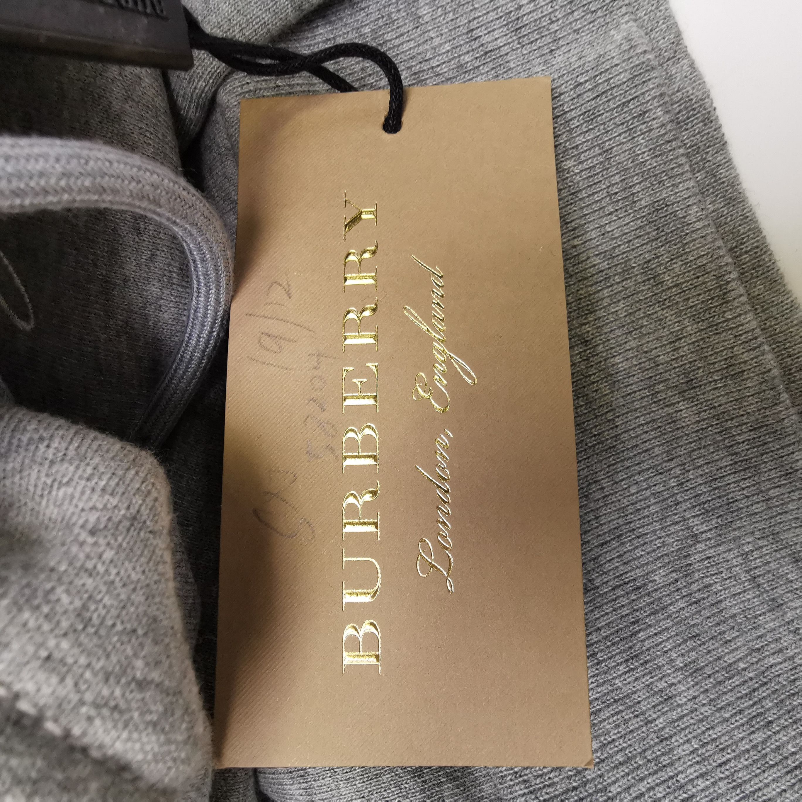 Burberry Burberry Logo Script Cotton Hoodie Gray Size L Size US L / EU 52-54 / 3 - 10 Thumbnail