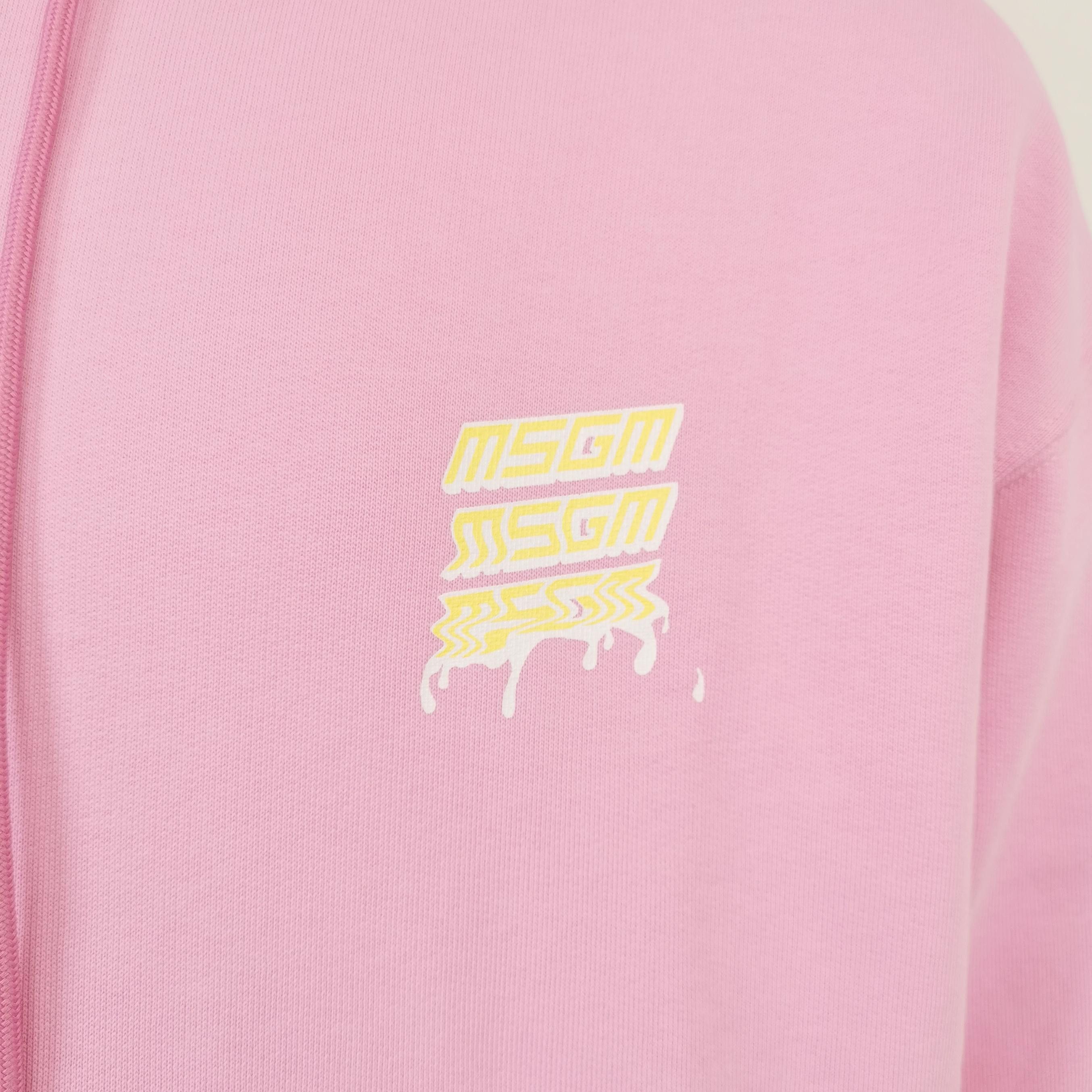 MSGM MSGM Pink Logo Graphic Hoodie Size L Size US L / EU 52-54 / 3 - 4 Thumbnail
