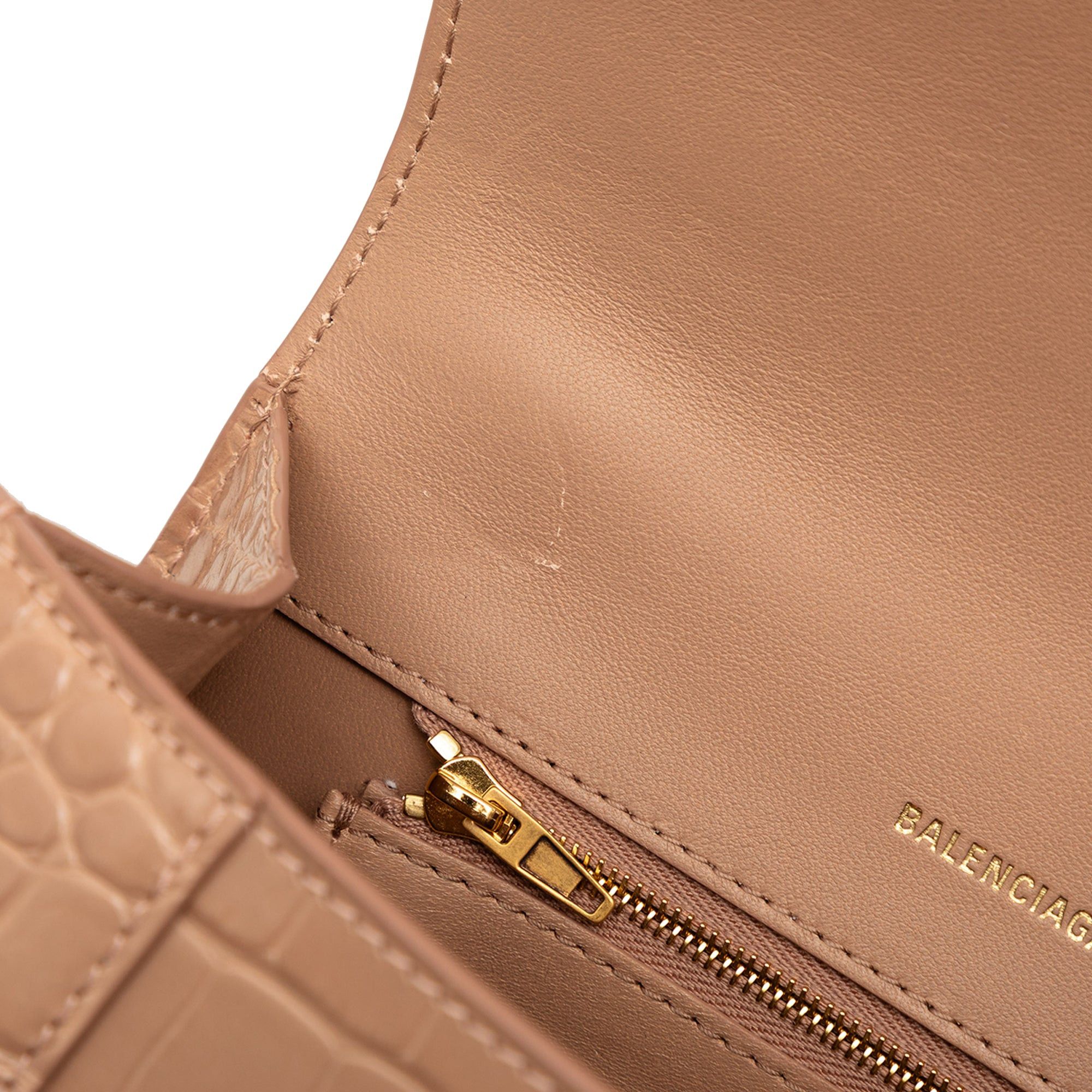 Balenciaga Small Croc Embossed Hourglass Top Handle Bag Size ONE SIZE - 7 Thumbnail