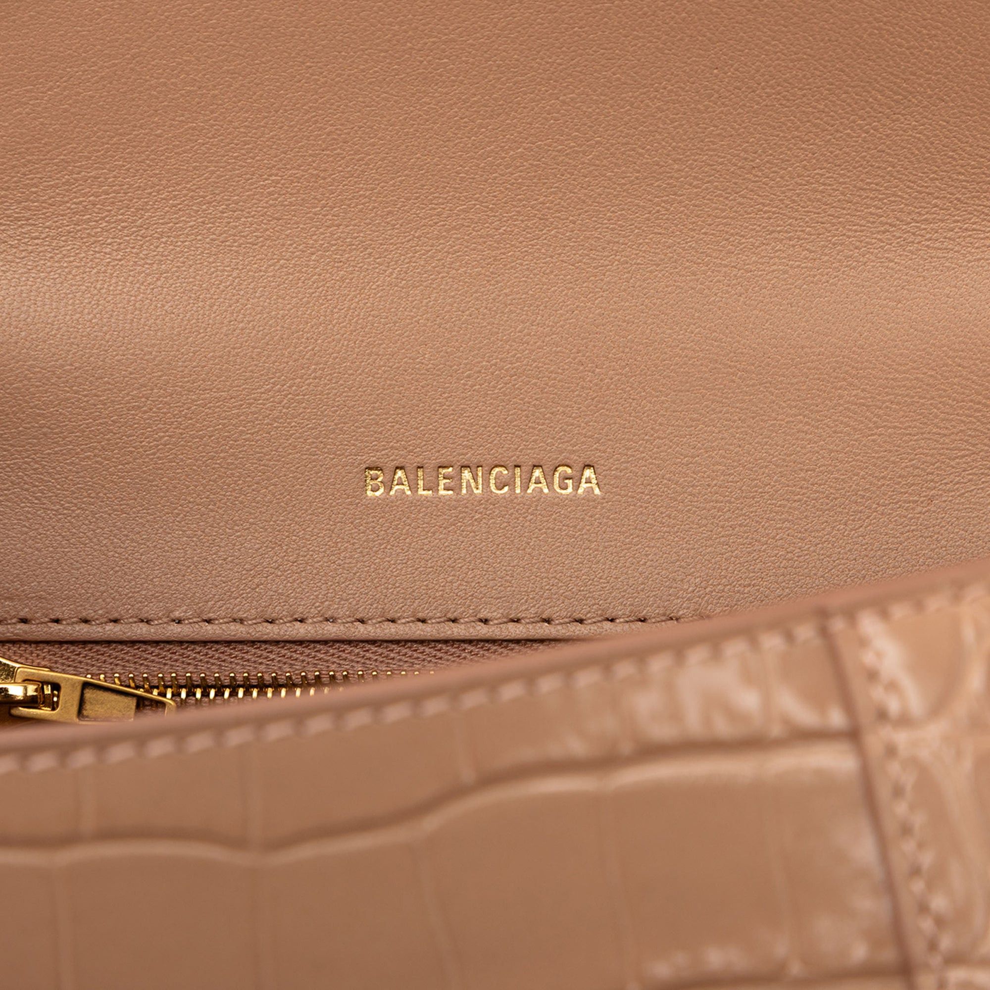 Balenciaga Small Croc Embossed Hourglass Top Handle Bag Size ONE SIZE - 5 Thumbnail