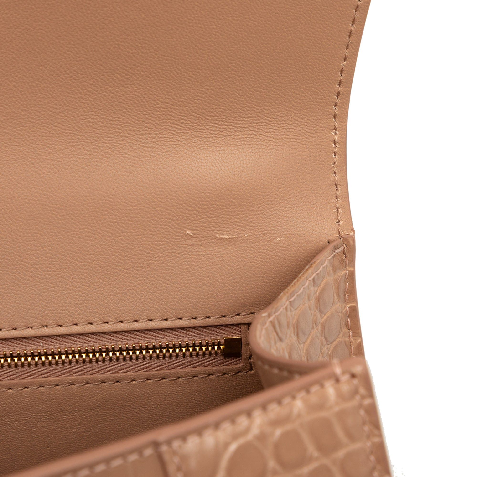 Balenciaga Small Croc Embossed Hourglass Top Handle Bag Size ONE SIZE - 8 Thumbnail