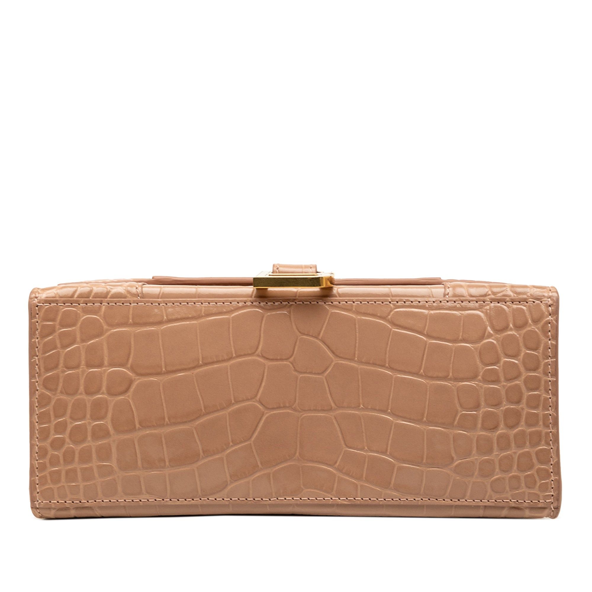 Balenciaga Small Croc Embossed Hourglass Top Handle Bag Size ONE SIZE - 3 Thumbnail