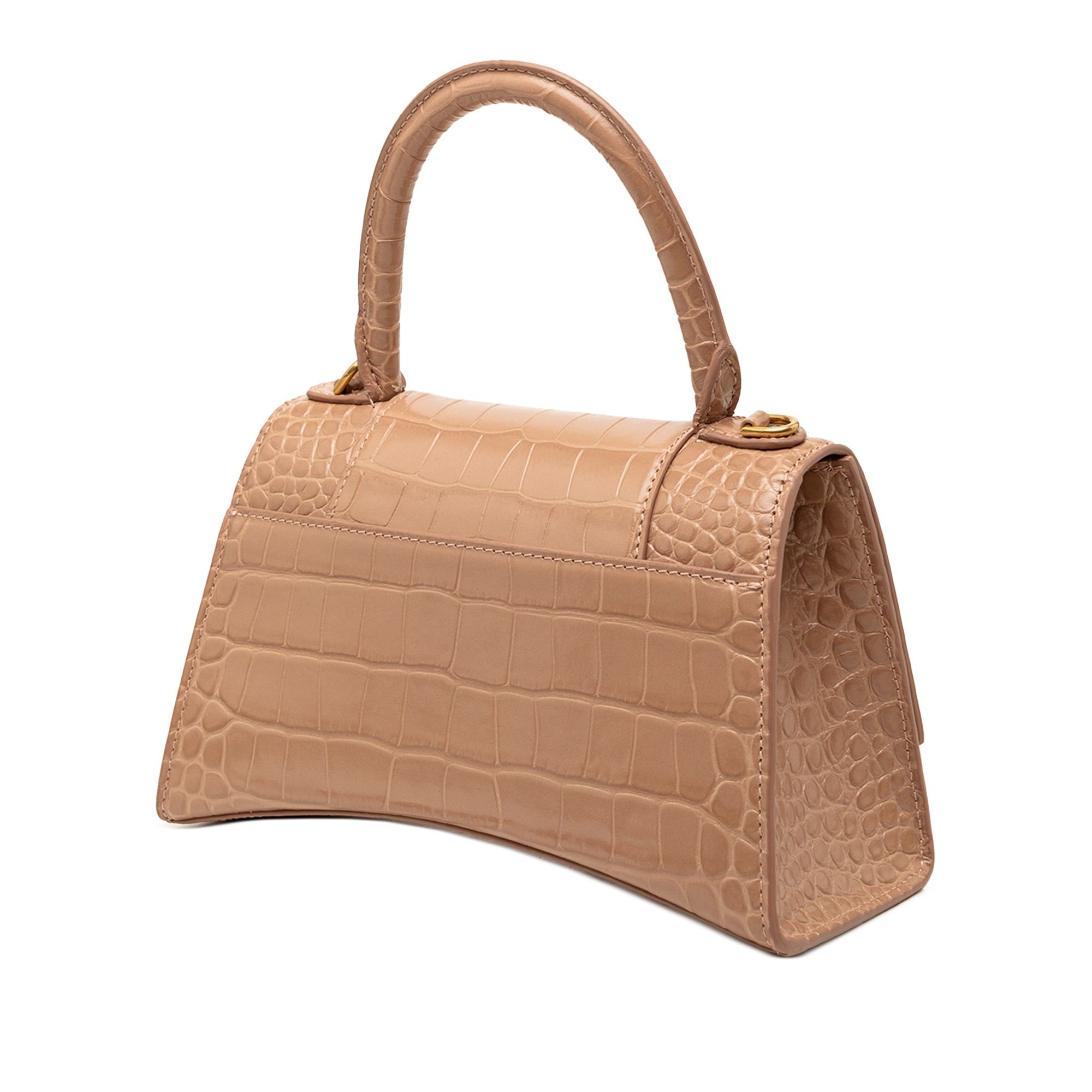 Balenciaga Small Croc Embossed Hourglass Top Handle Bag Size ONE SIZE - 2 Thumbnail