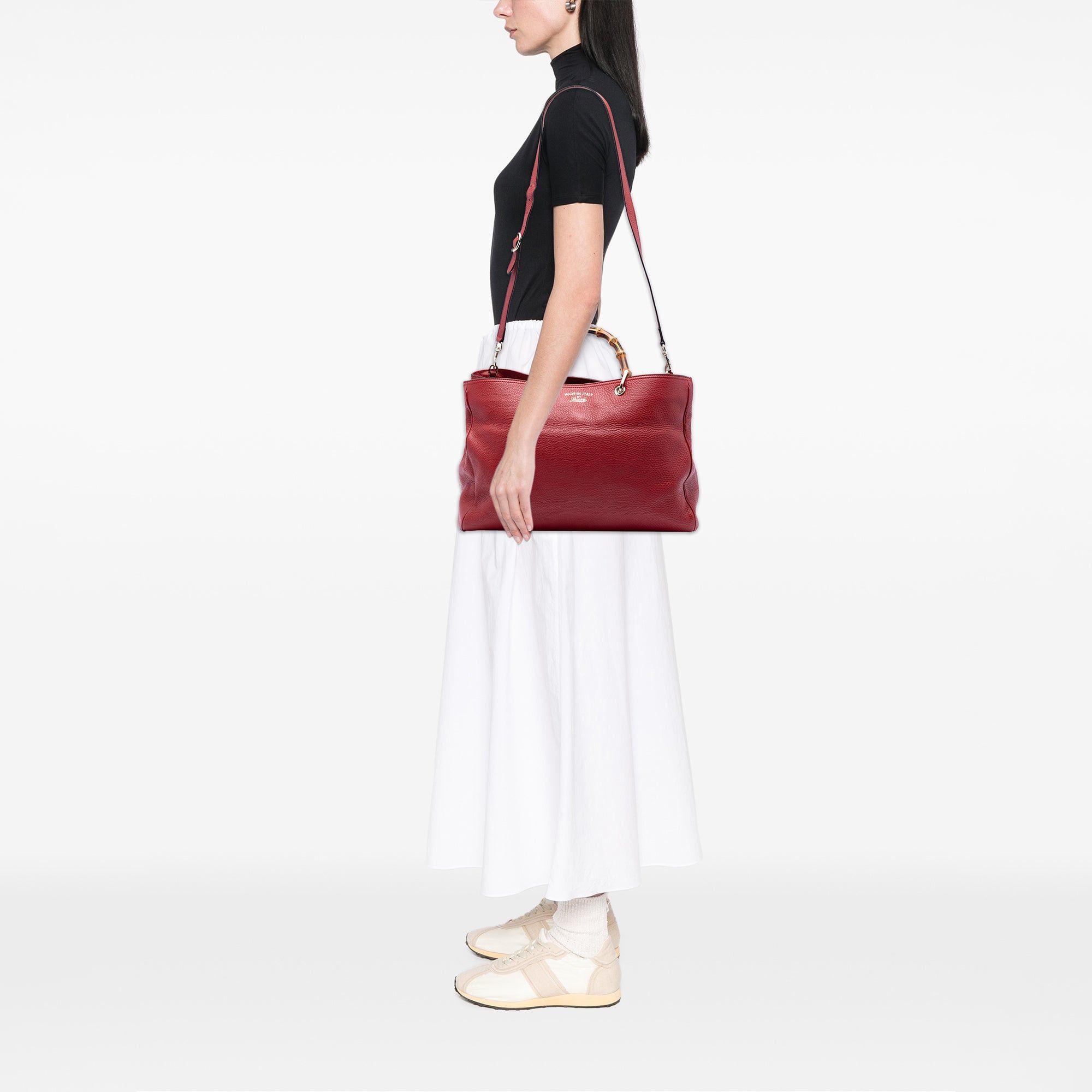 Gucci Large Calfskin Bamboo Shopper Satchel Size ONE SIZE - 7 Thumbnail