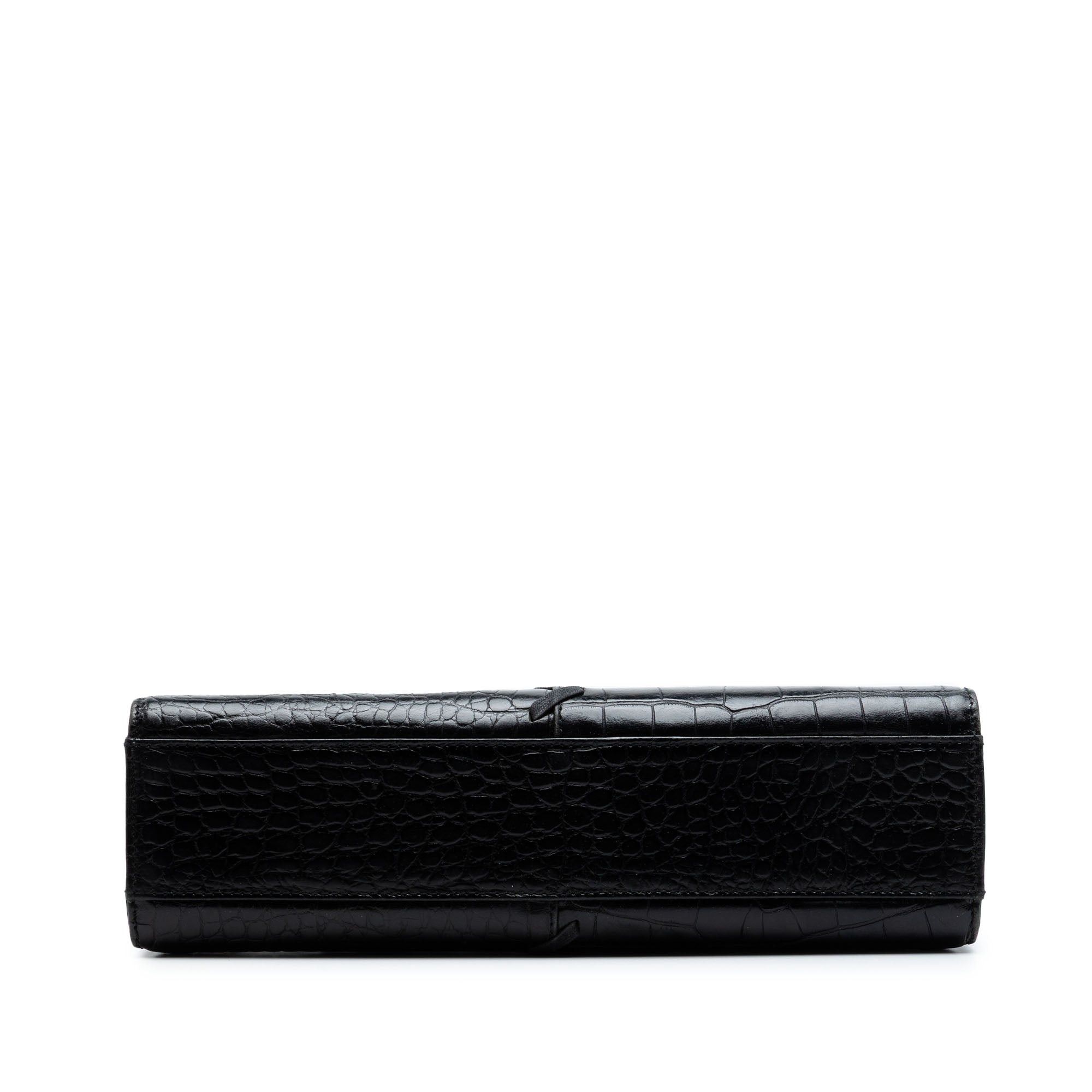 Saint Laurent Paris Croc Embossed Leather Shoulder Bag Size ONE SIZE - 3 Thumbnail