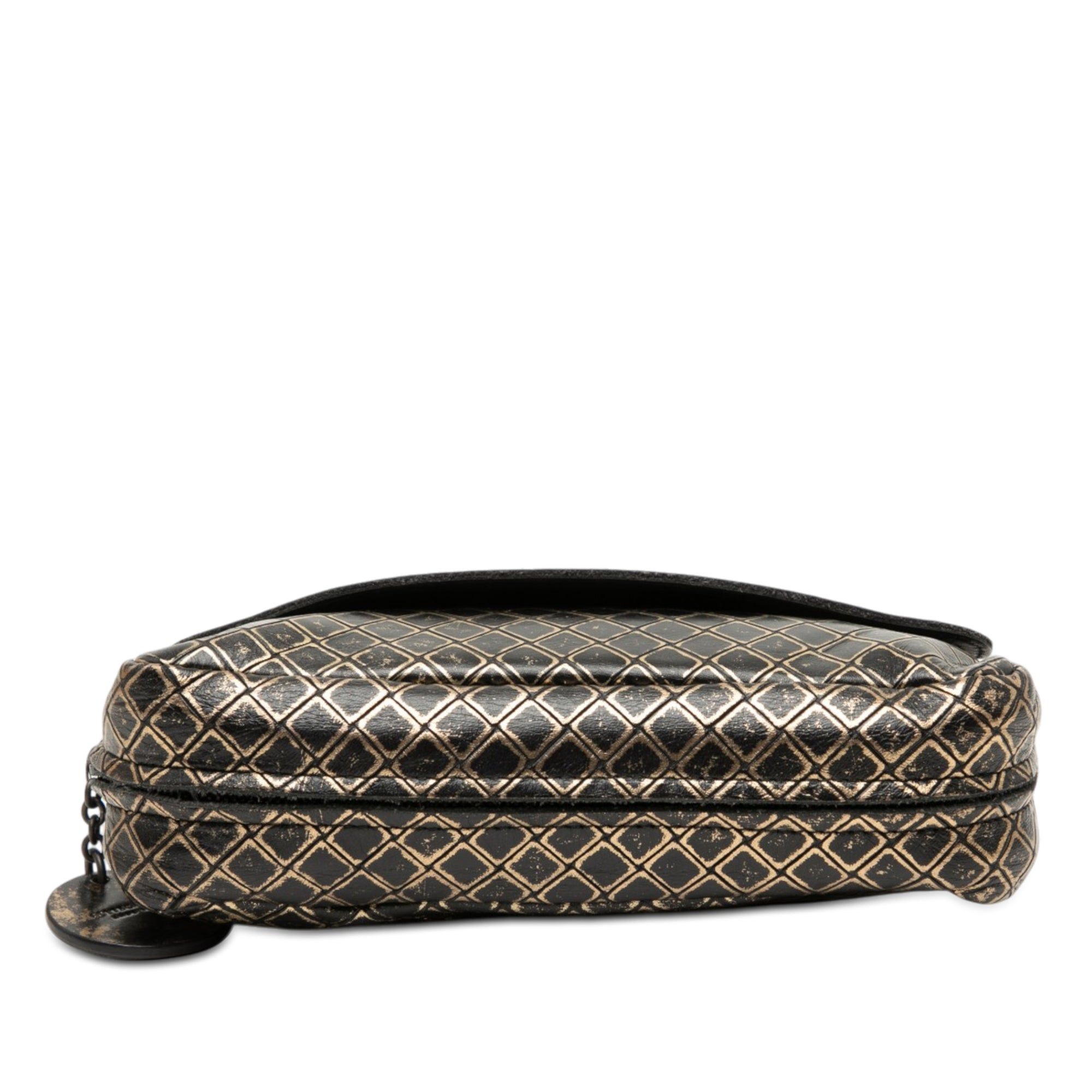 Bottega Veneta Metallic Calfskin Intrecciomirage Chain Flap Crossbody Size ONE SIZE - 3 Thumbnail