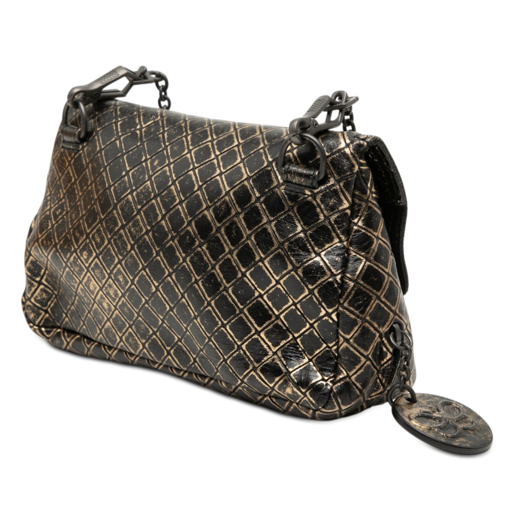 Bottega Veneta Metallic Calfskin Intrecciomirage Chain Flap Crossbody Size ONE SIZE - 2 Thumbnail