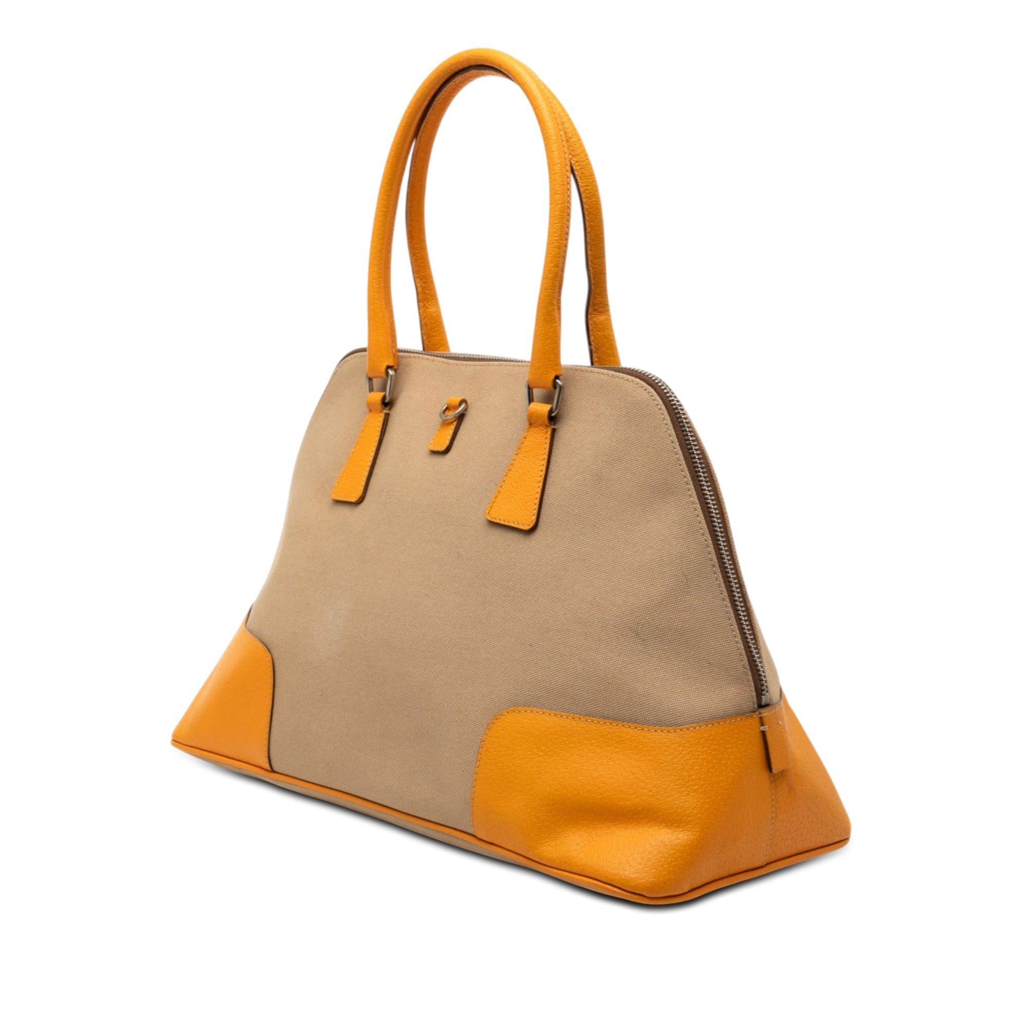 Prada Cinghiale Trimmed Canapa Dome Handbag Size ONE SIZE - 2 Thumbnail