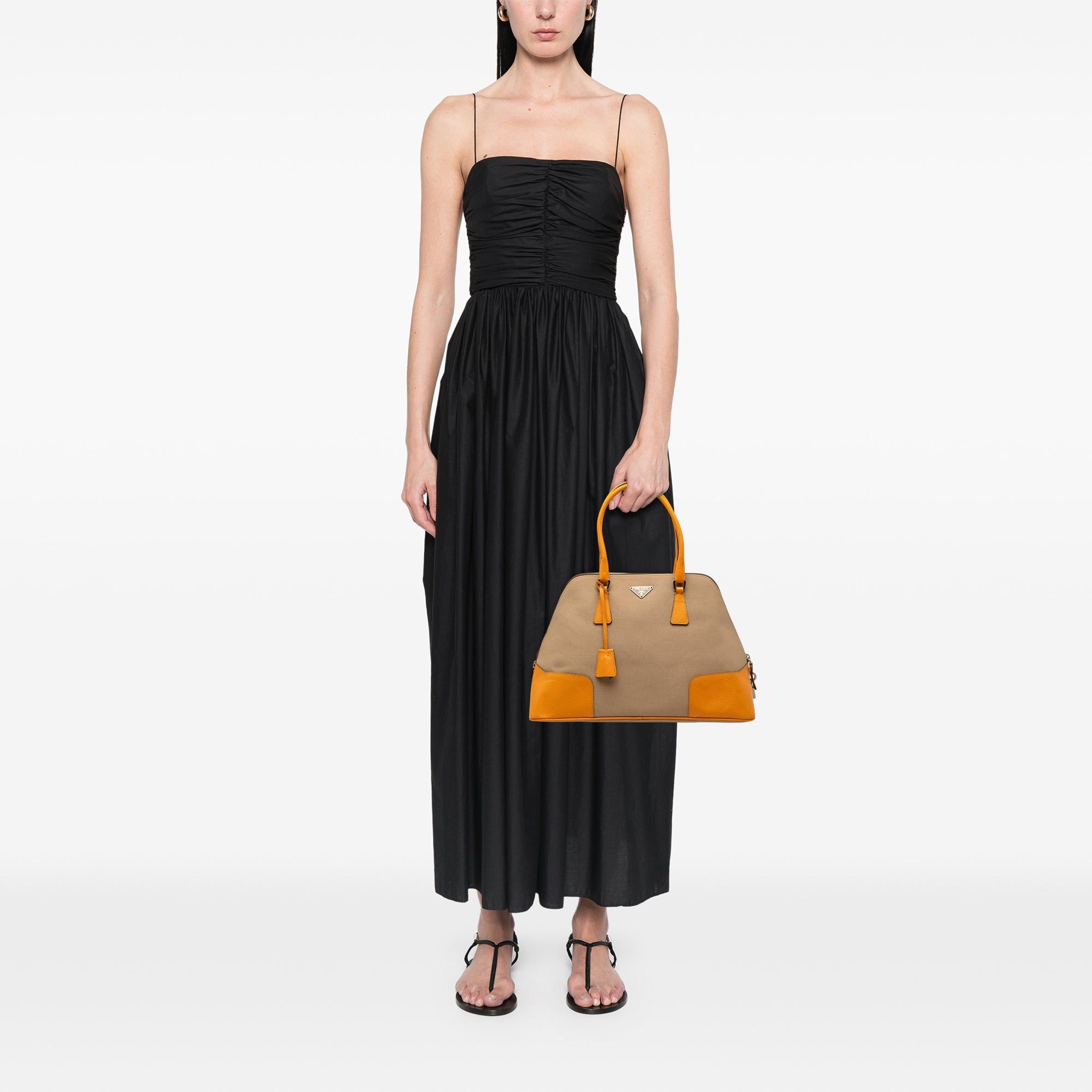 Prada Cinghiale Trimmed Canapa Dome Handbag Size ONE SIZE - 6 Thumbnail