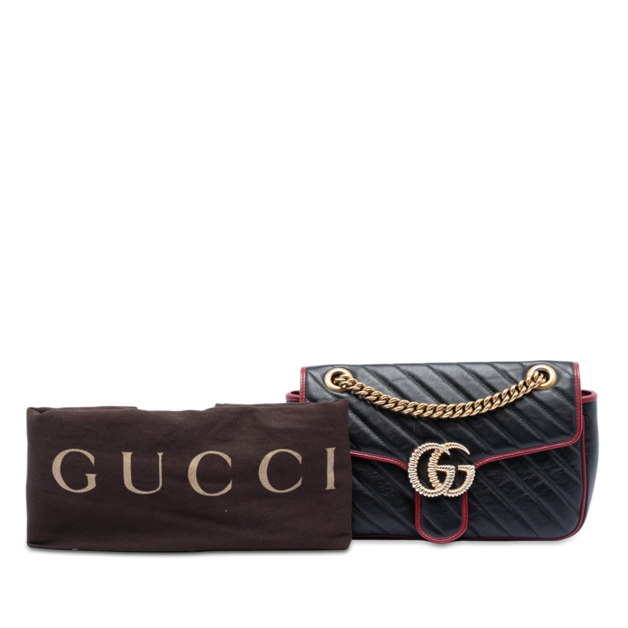 Gucci Medium GG Marmont Matelasse Diagonal Leather Torchon Shoulder Bag Size ONE SIZE - 8 Thumbnail