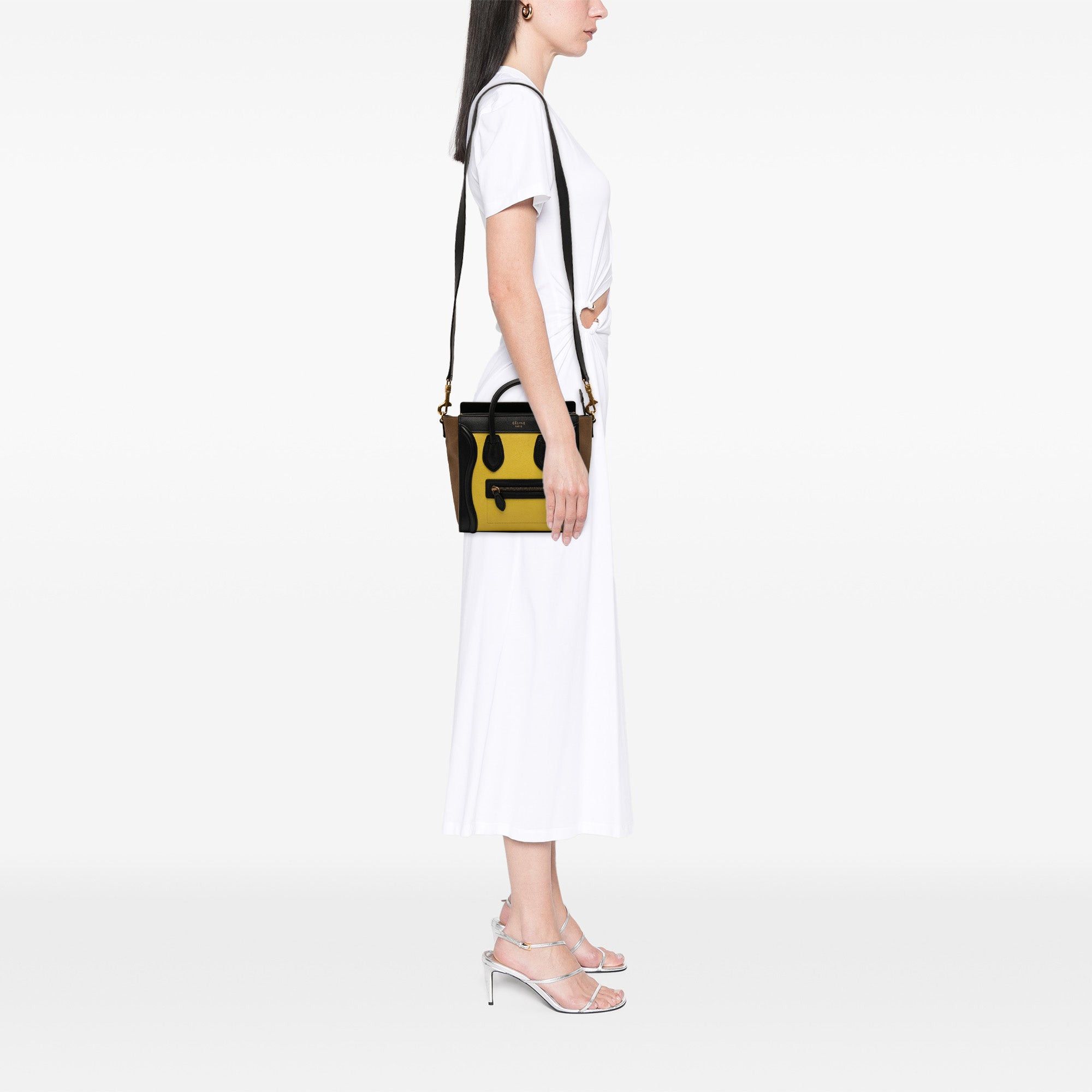 Celine Nano Tricolor Calfskin and Suede Luggage Tote Size ONE SIZE - 8 Thumbnail