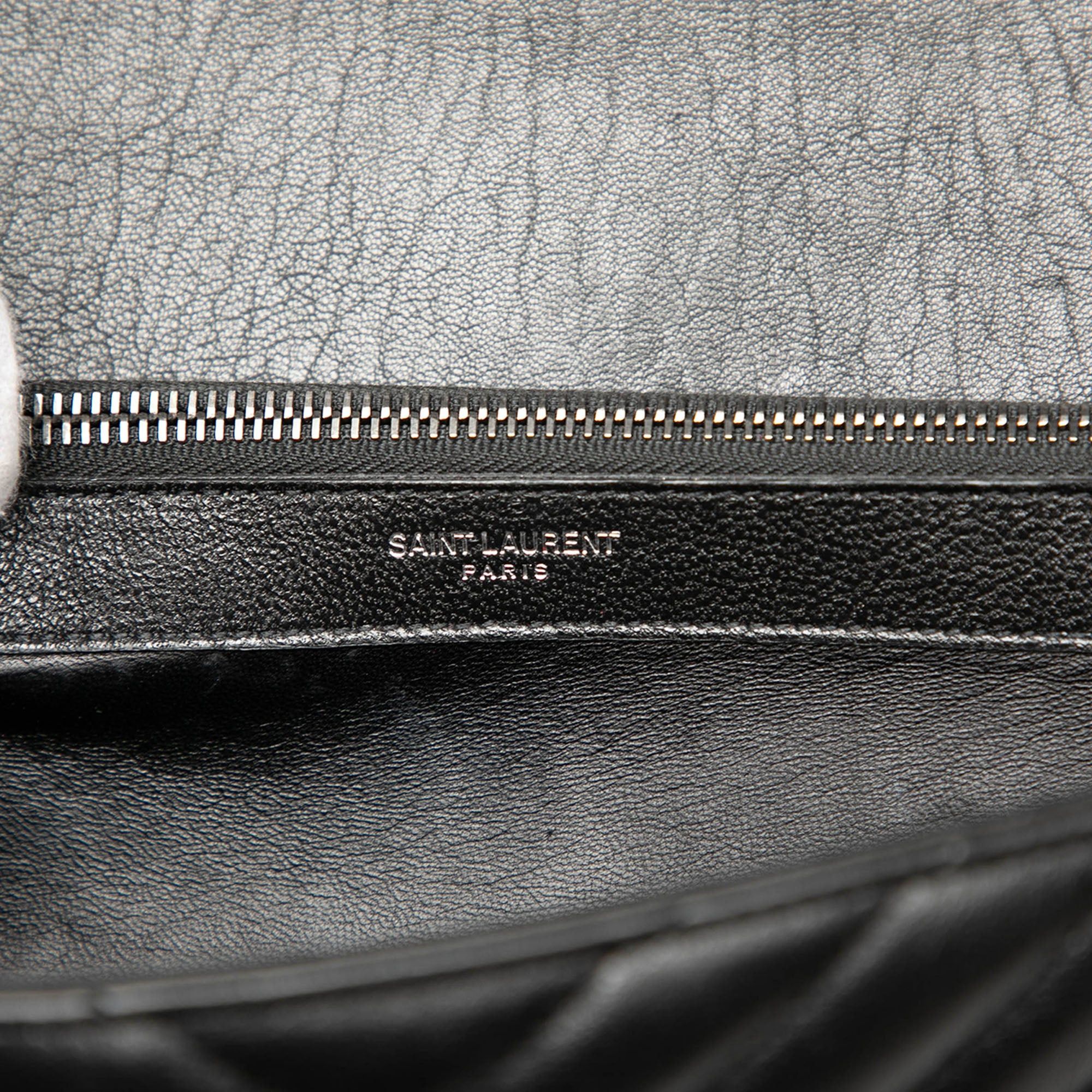 Saint Laurent Paris Large Chevron Sheepskin Monogram College Satchel Size ONE SIZE - 5 Thumbnail