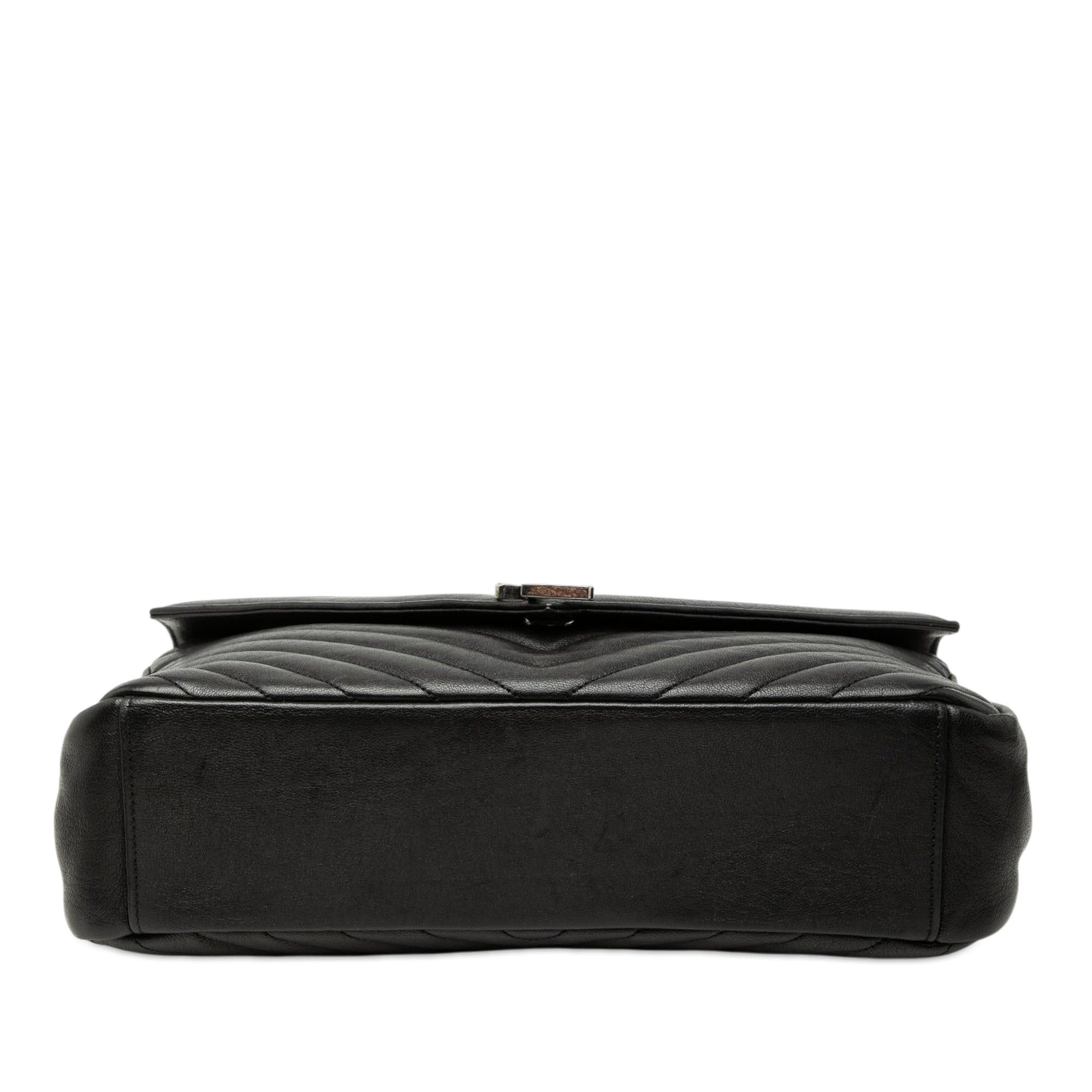 Saint Laurent Paris Large Chevron Sheepskin Monogram College Satchel Size ONE SIZE - 3 Thumbnail