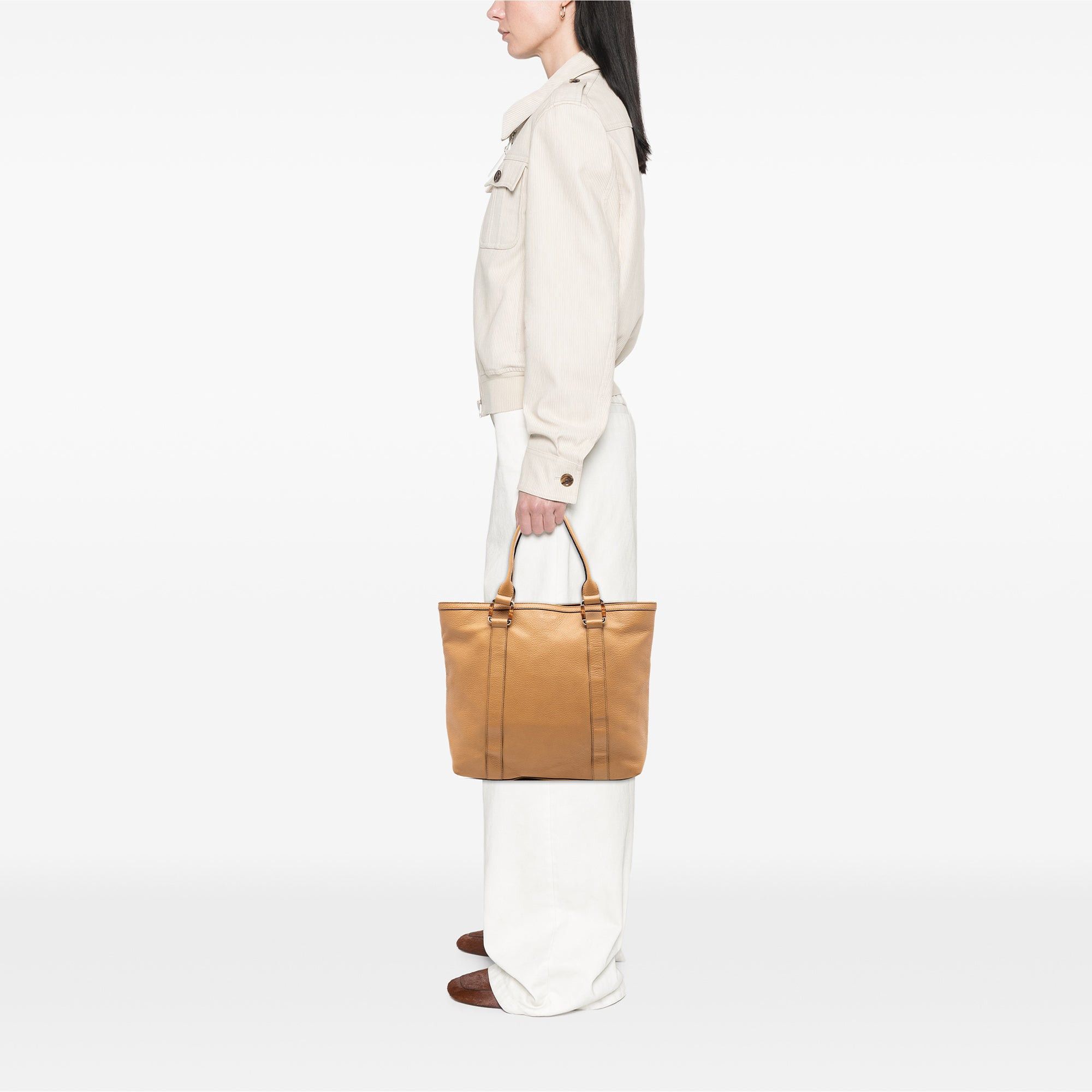 Gucci Grained Calfskin Bamboo Shopper Tote Size ONE SIZE - 7 Thumbnail