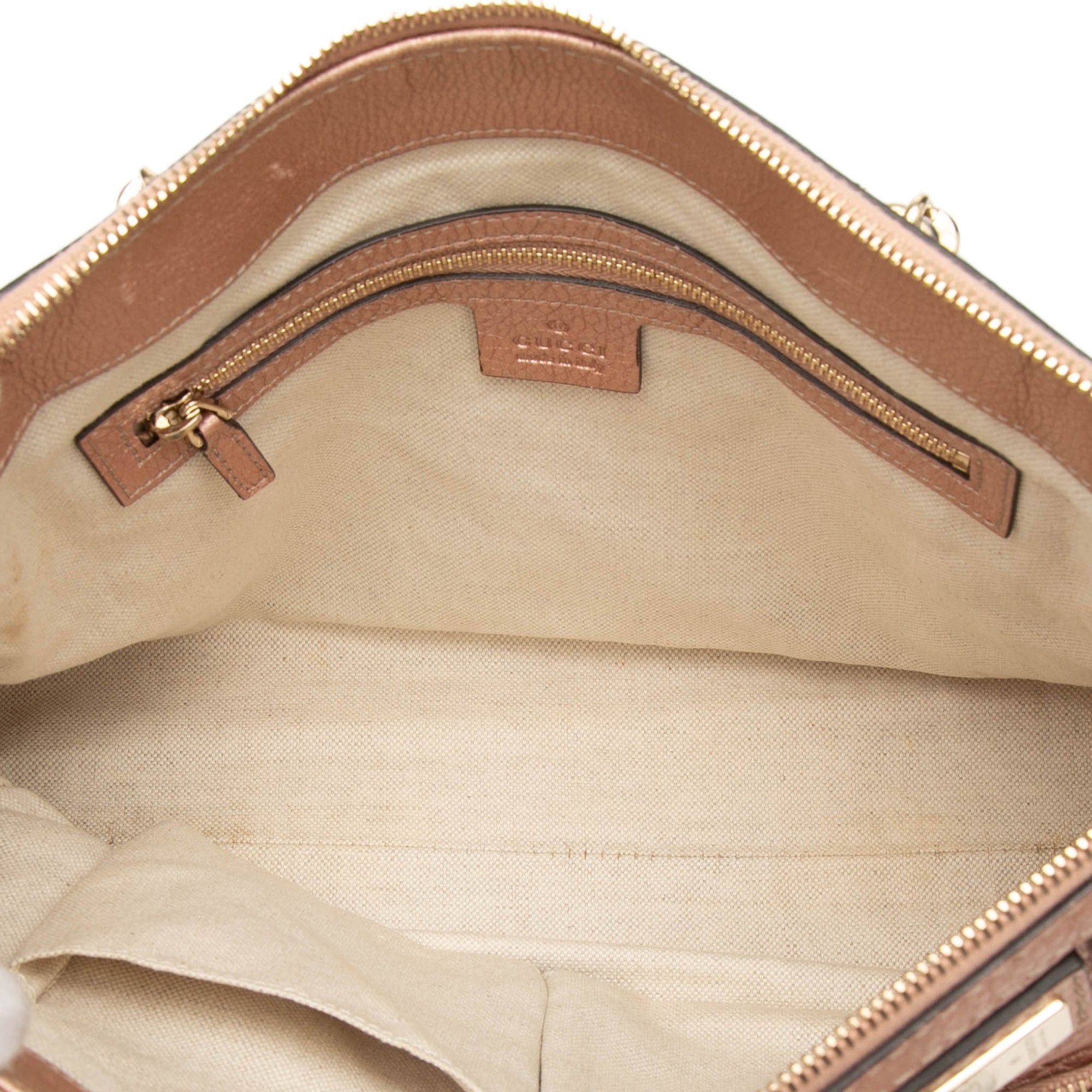 Gucci Metallic Pebbled Calfskin Bella Satchel Size ONE SIZE - 4 Thumbnail