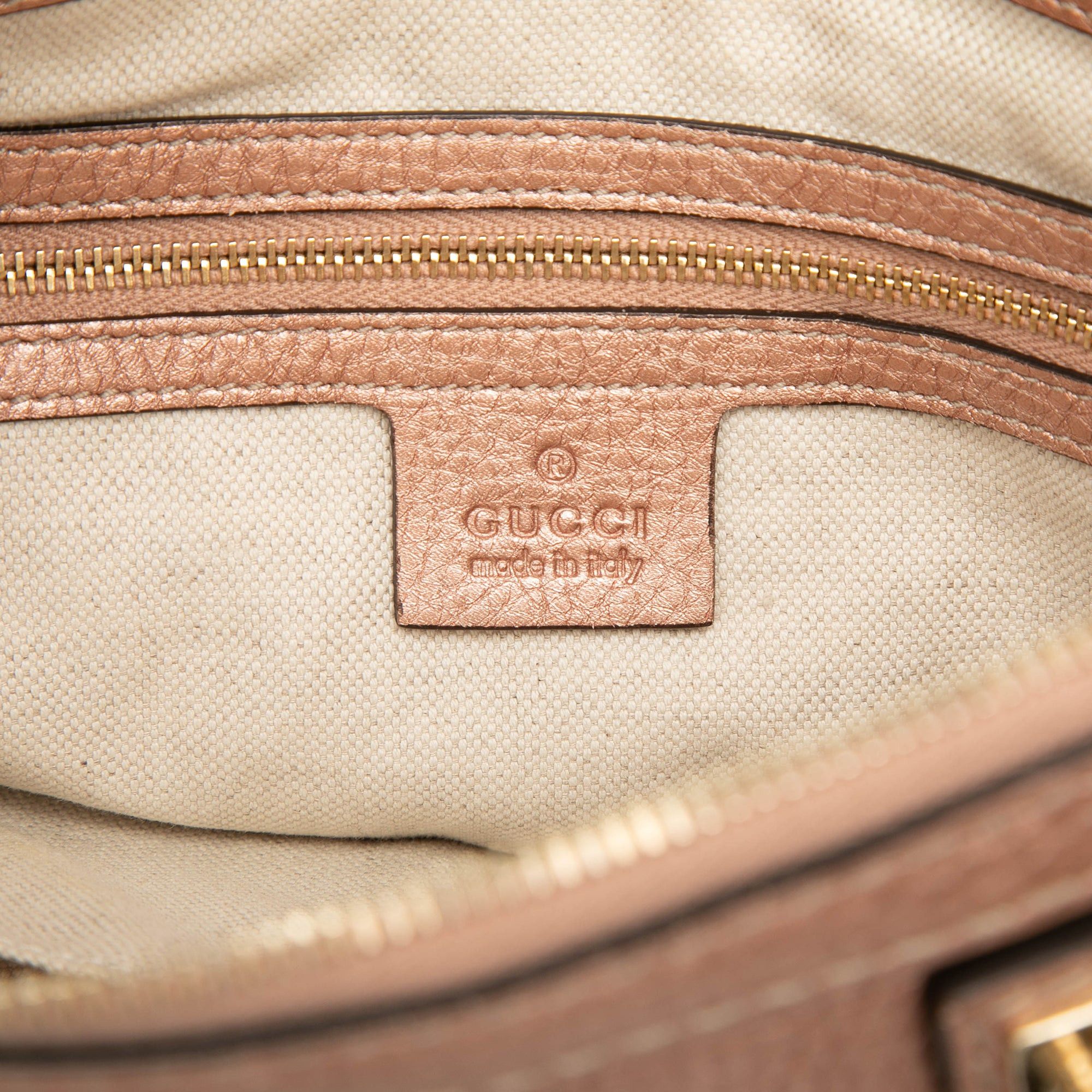 Gucci Metallic Pebbled Calfskin Bella Satchel Size ONE SIZE - 5 Thumbnail