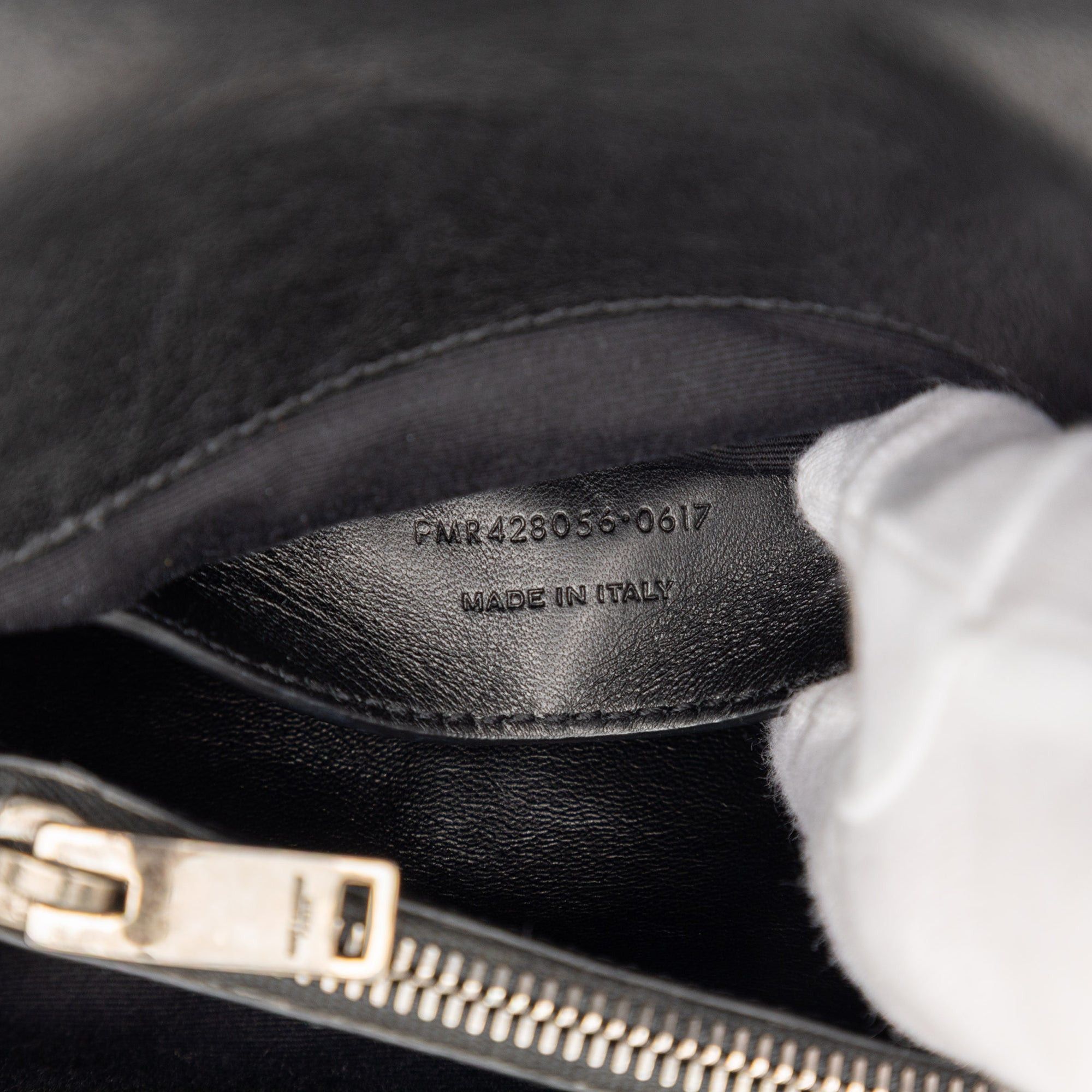 Saint Laurent Paris Medium Metallic Chevron Sheepskin Monogram College Pins Satchel Size ONE SIZE - 6 Thumbnail