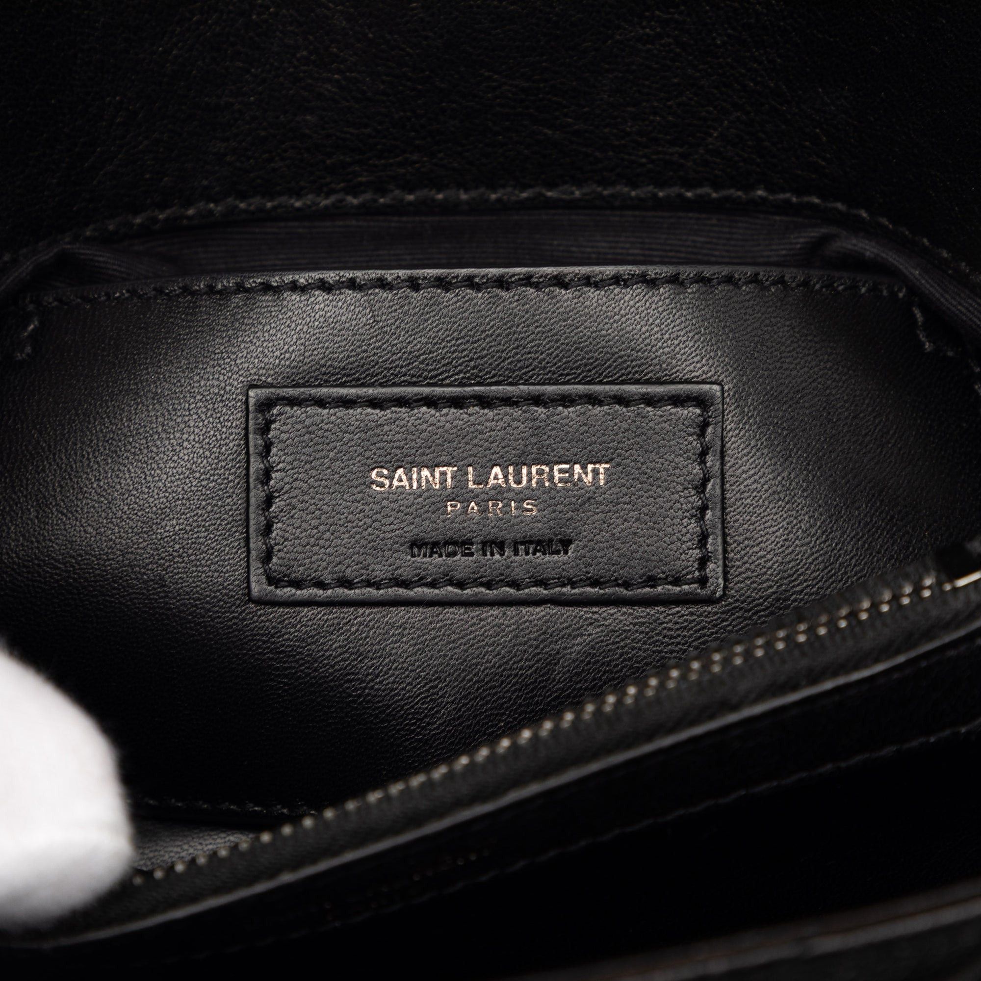 Saint Laurent Paris Medium Metallic Chevron Sheepskin Monogram College Pins Satchel Size ONE SIZE - 5 Thumbnail