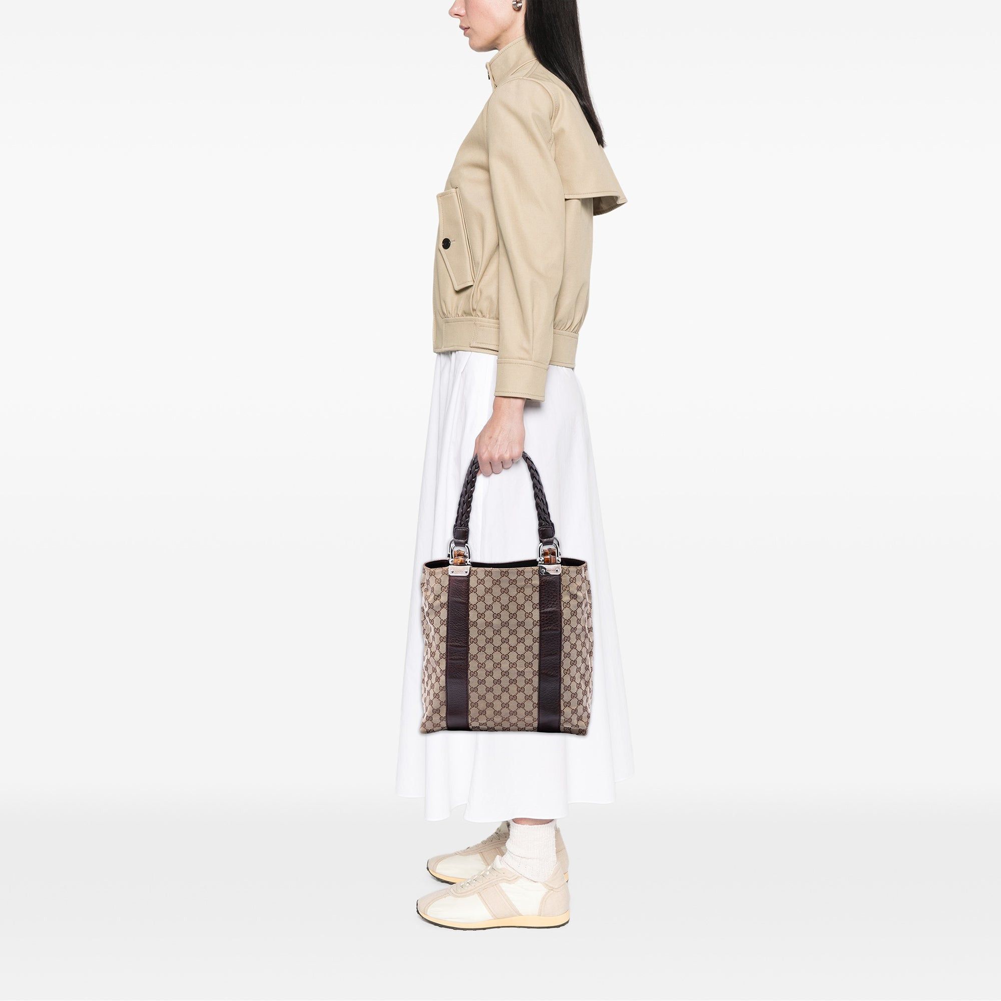 Gucci Large GG Canvas Bamboo Libeccio Tote Size ONE SIZE - 8 Thumbnail