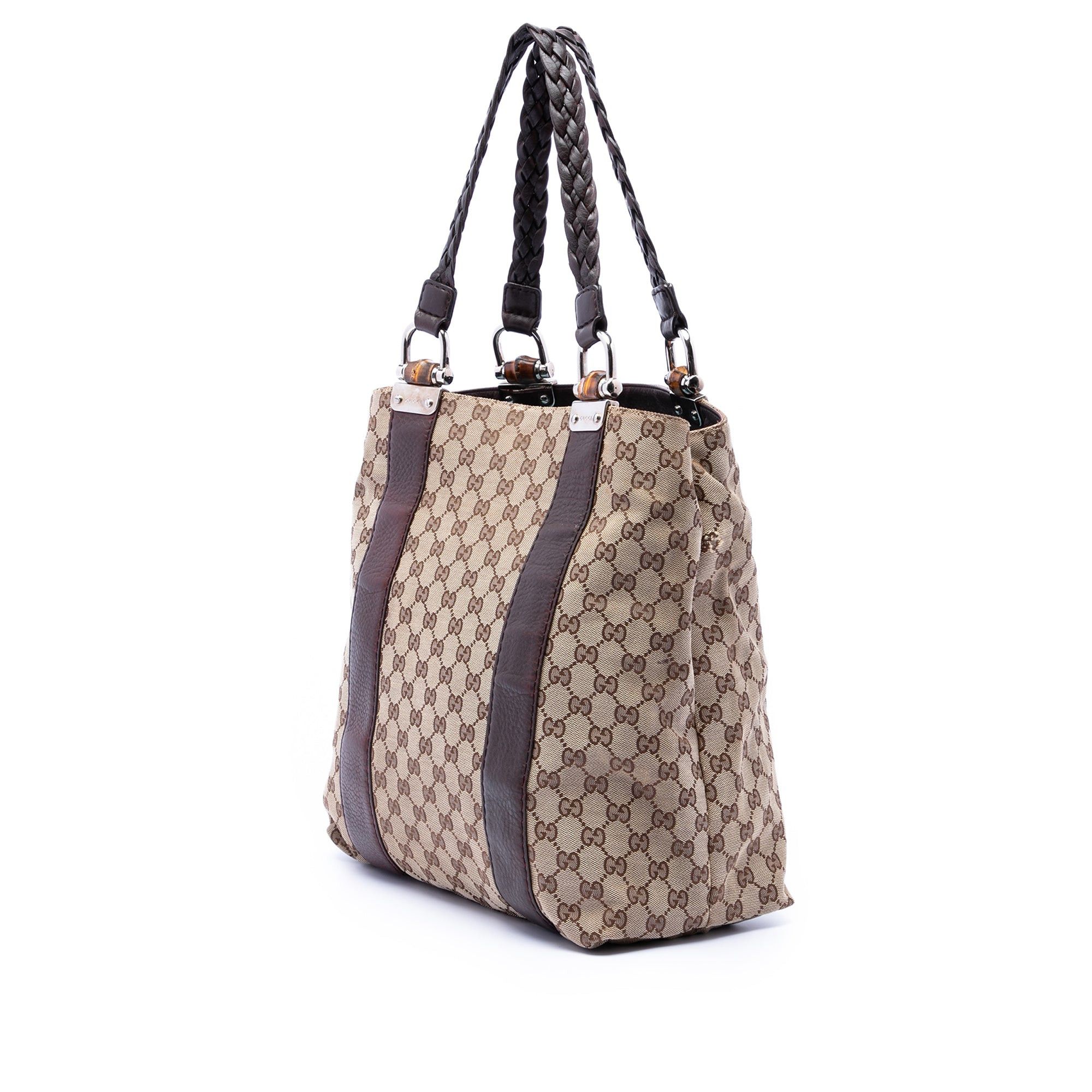 Gucci Large GG Canvas Bamboo Libeccio Tote Size ONE SIZE - 2 Thumbnail