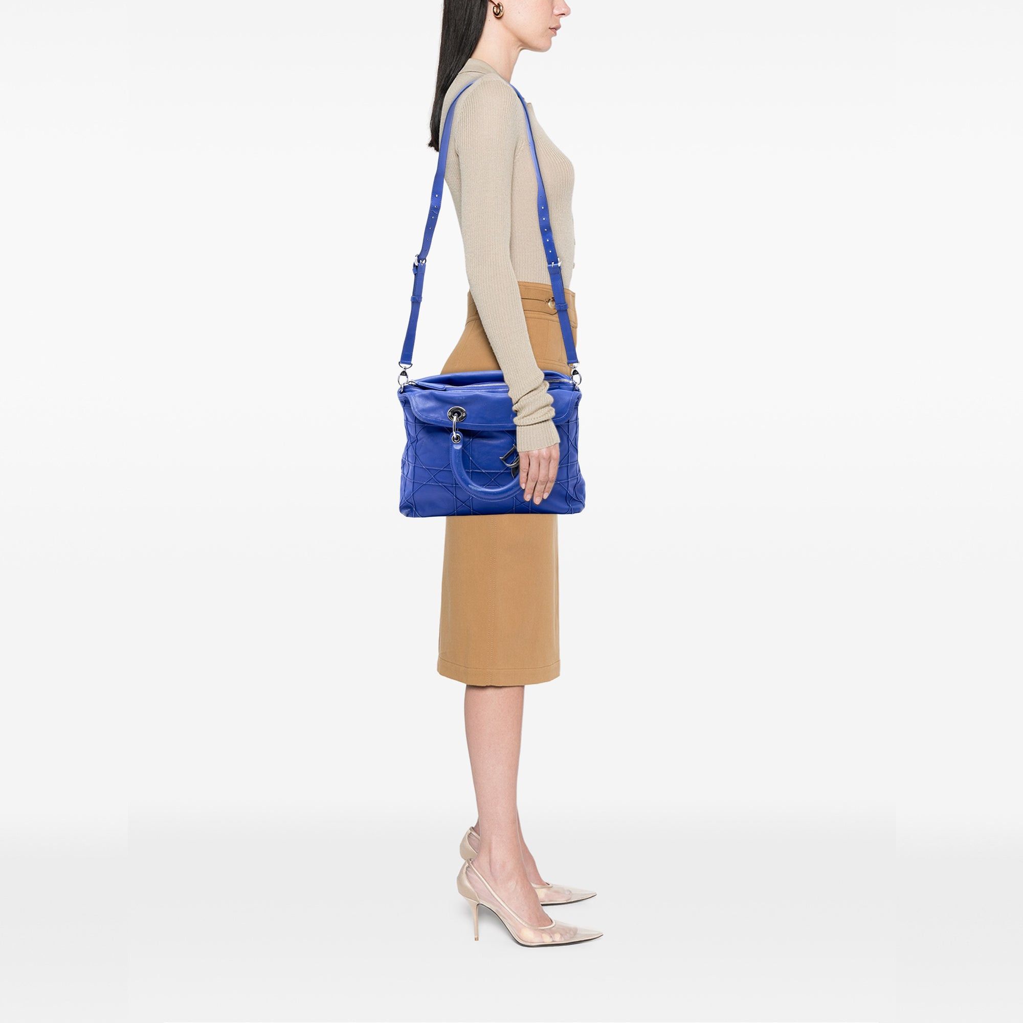 Dior Medium Lambskin Cannage Polochon Granville Satchel Size ONE SIZE - 11 Thumbnail