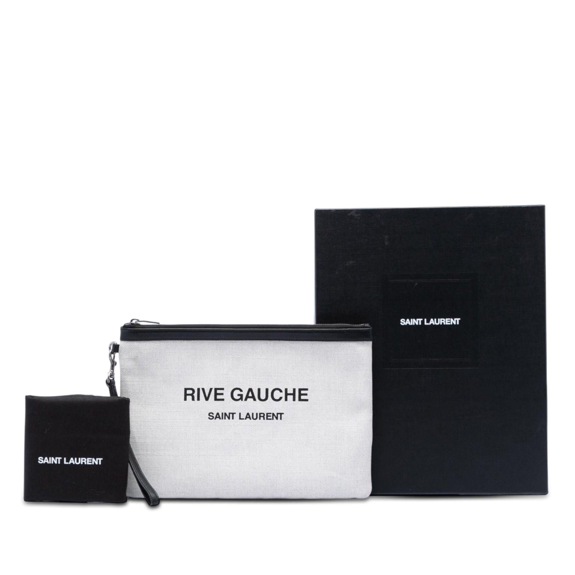 Saint Laurent Paris Canvas Rive Gauche Wristlet Clutch Size ONE SIZE - 8 Thumbnail