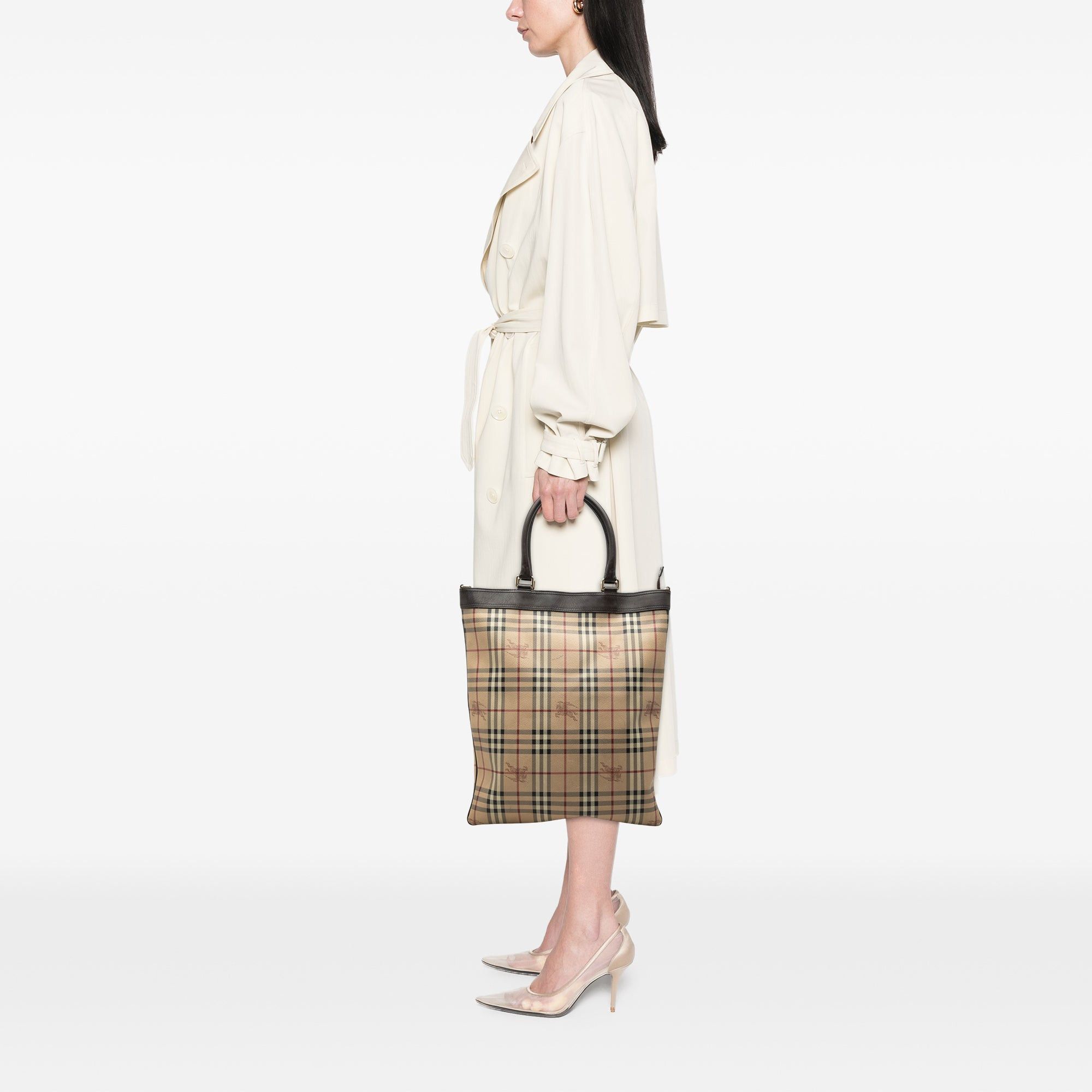 Burberry Haymarket Check Coated Canvas Tote Size ONE SIZE - 7 Thumbnail