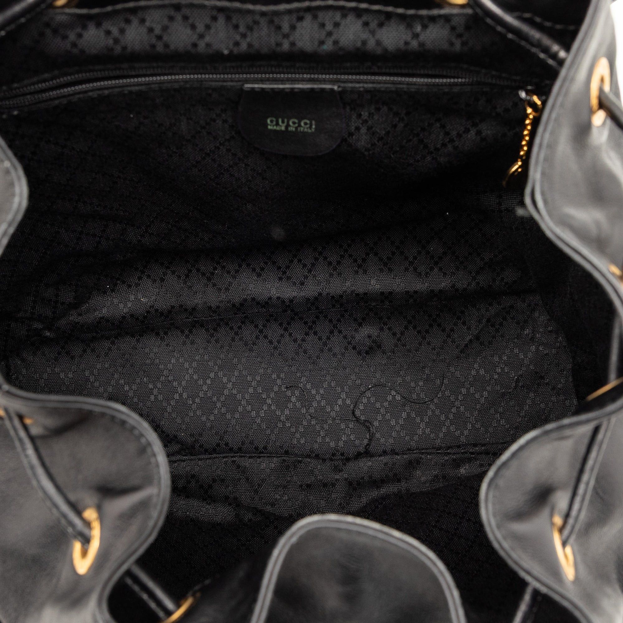 Gucci Calfskin Bamboo Drawstring Backpack Size ONE SIZE - 4 Thumbnail