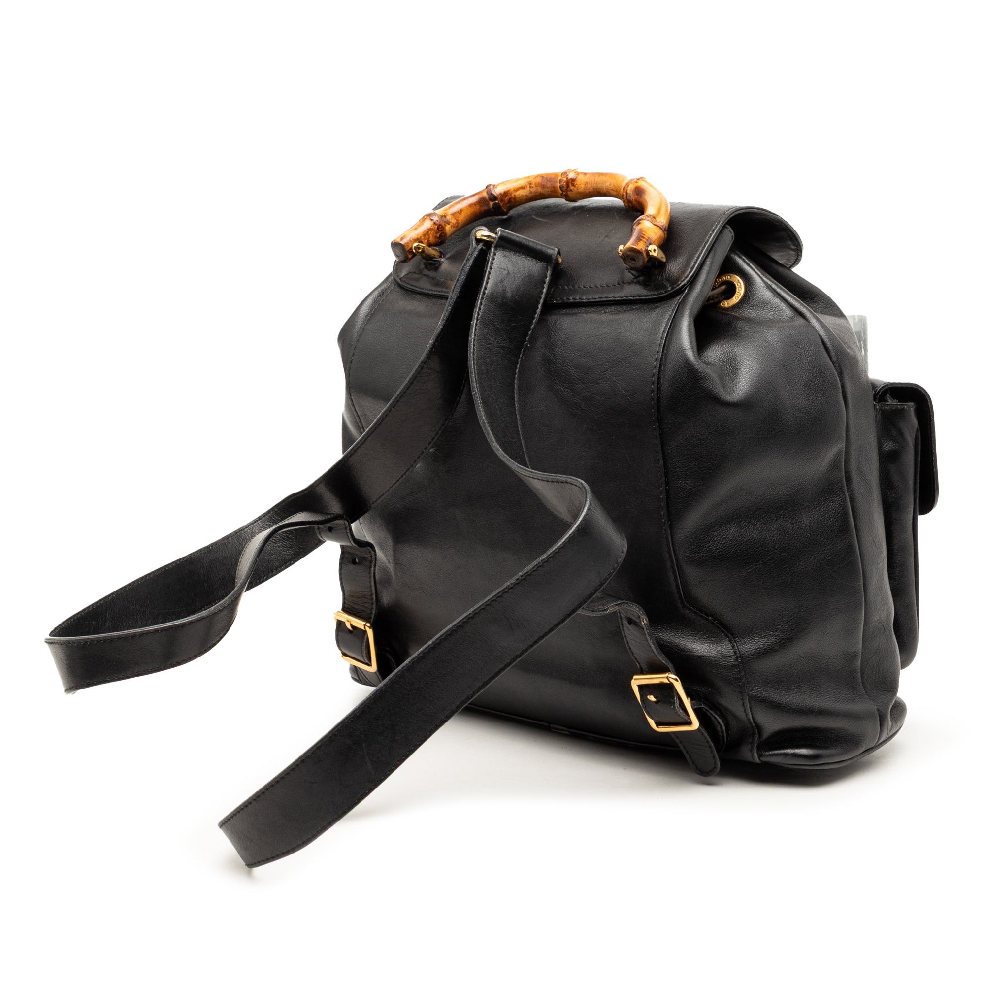 Gucci Calfskin Bamboo Drawstring Backpack Size ONE SIZE - 2 Thumbnail