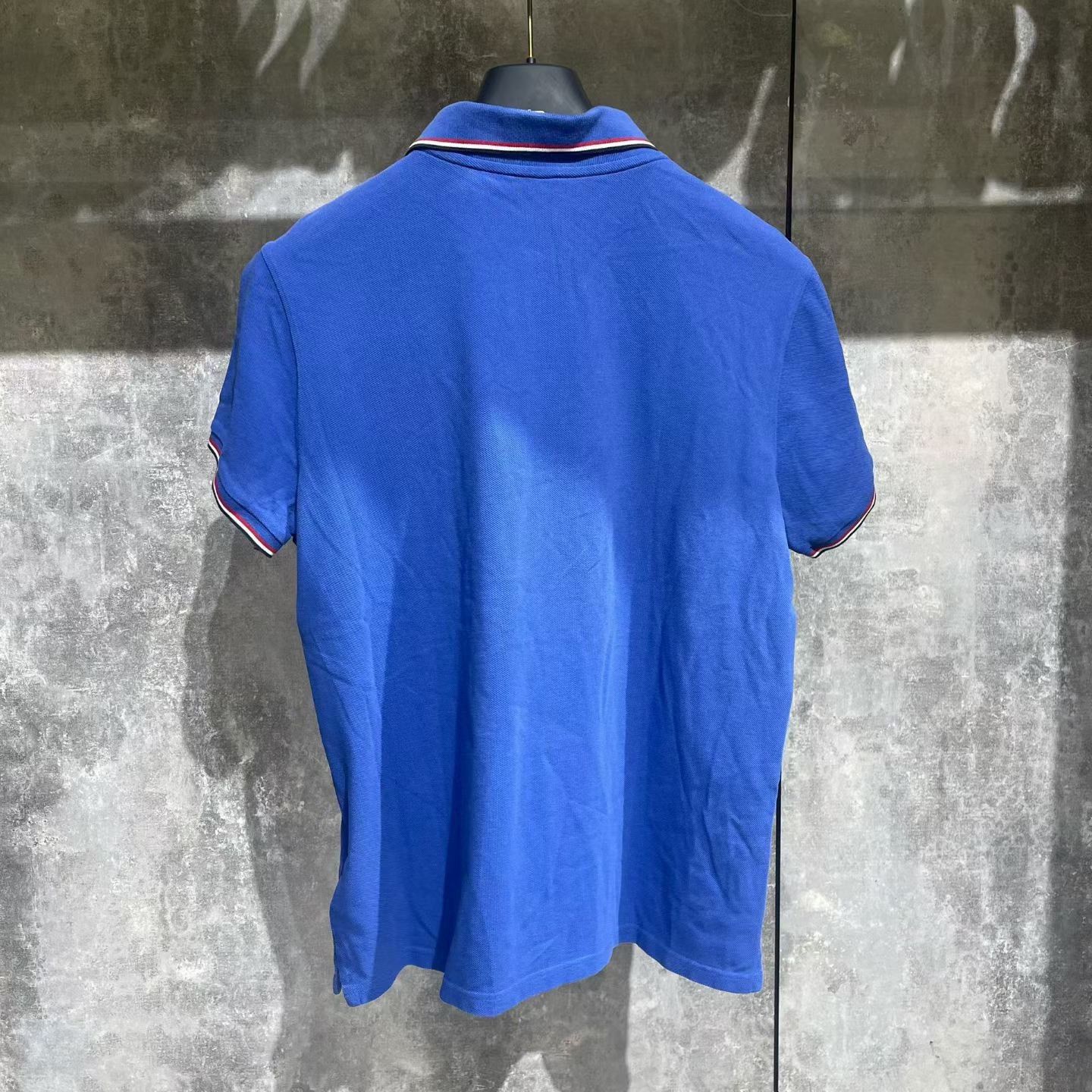 Moncler Moncler Striped Blue Polo xl Men Size US XL / EU 56 / 4 - 2 Thumbnail